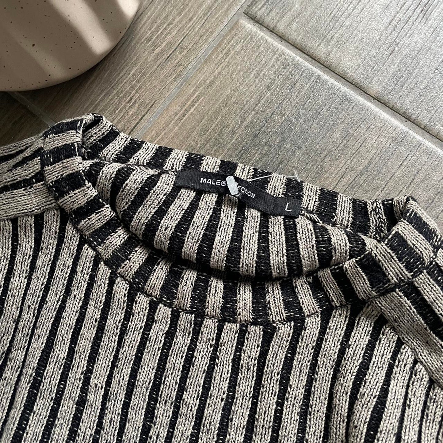 Vintage Japanese style knitted striped L jumper