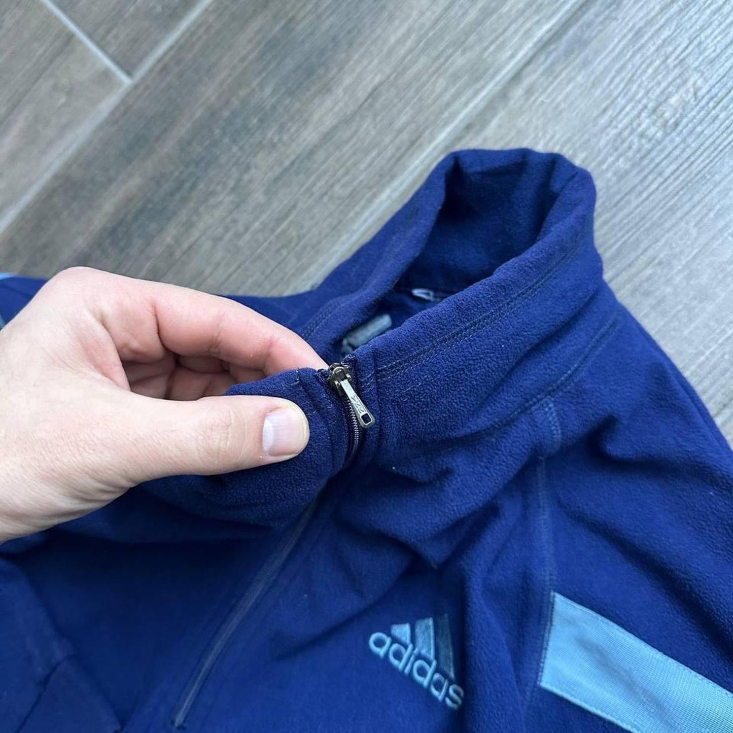 Adidas equipment blue fleece oversized y2k L jumper