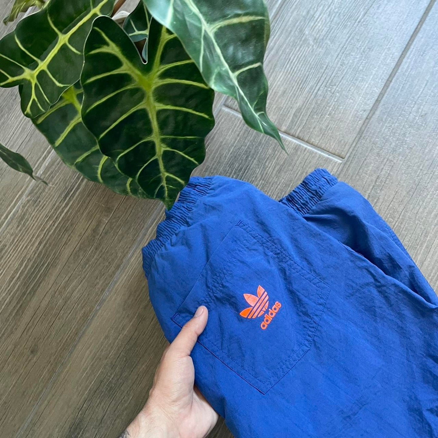 Adidas blue baggy y2k nylon shorts