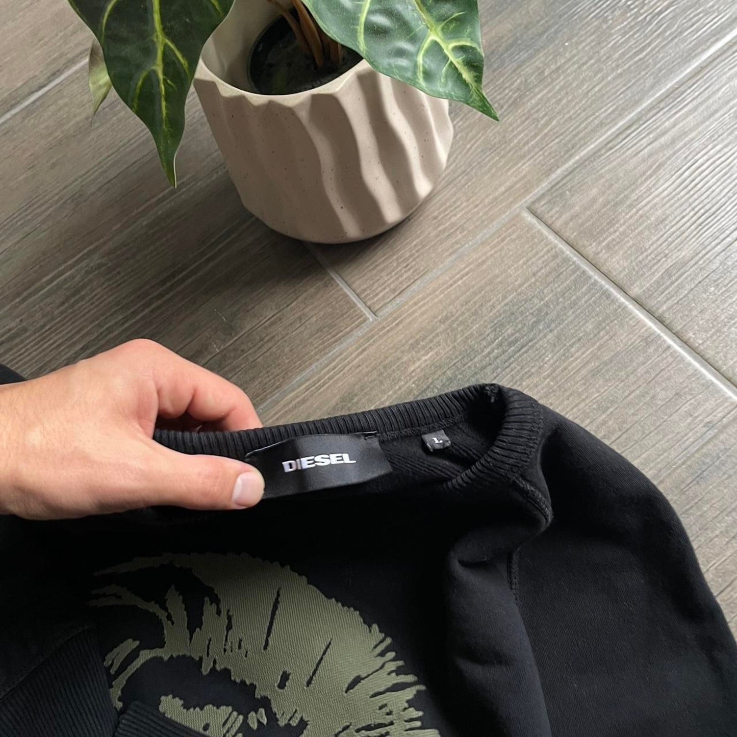 Diesel black Japanese y2k L sweatshirt