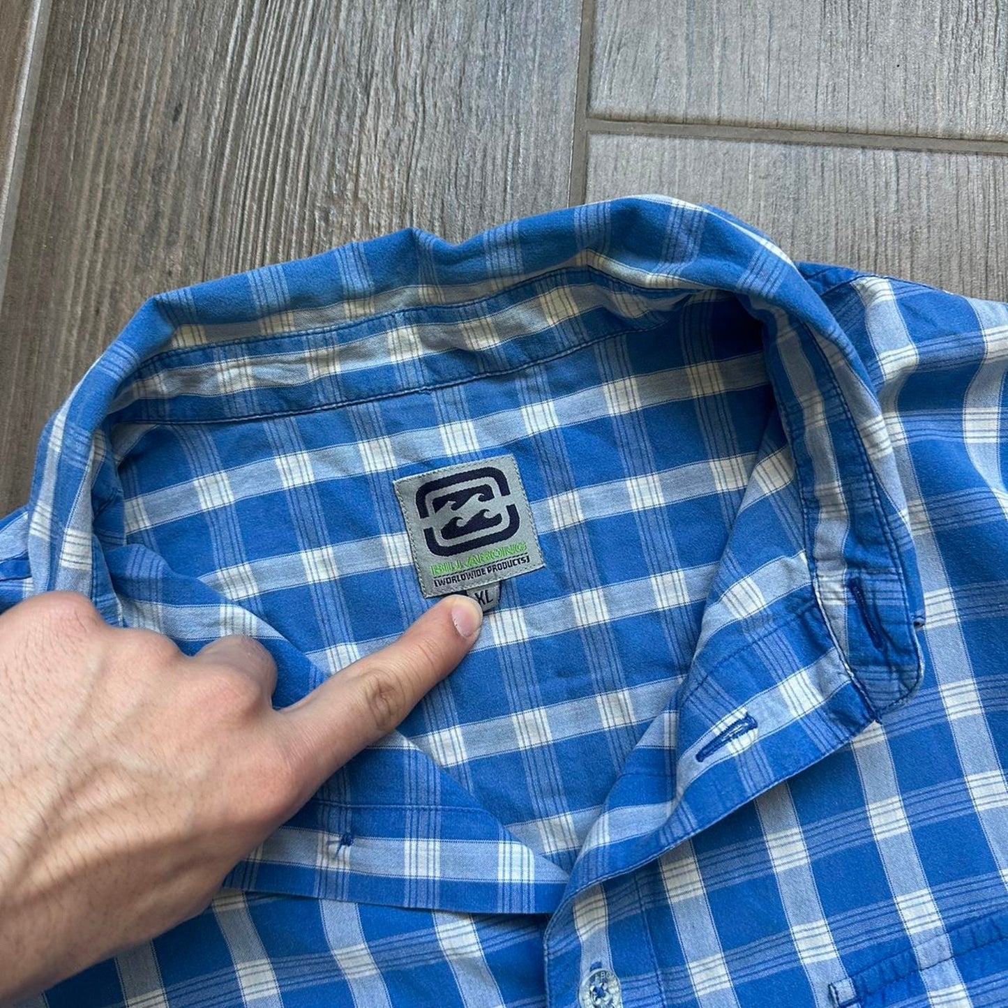 Billabong checkered button up shirt with