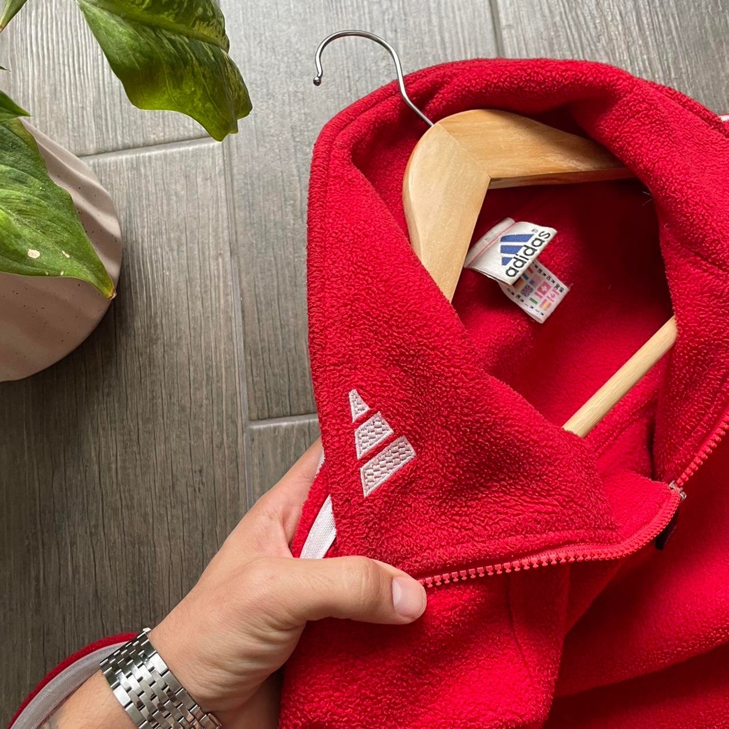 Adidas red gorpcore y2k fleece