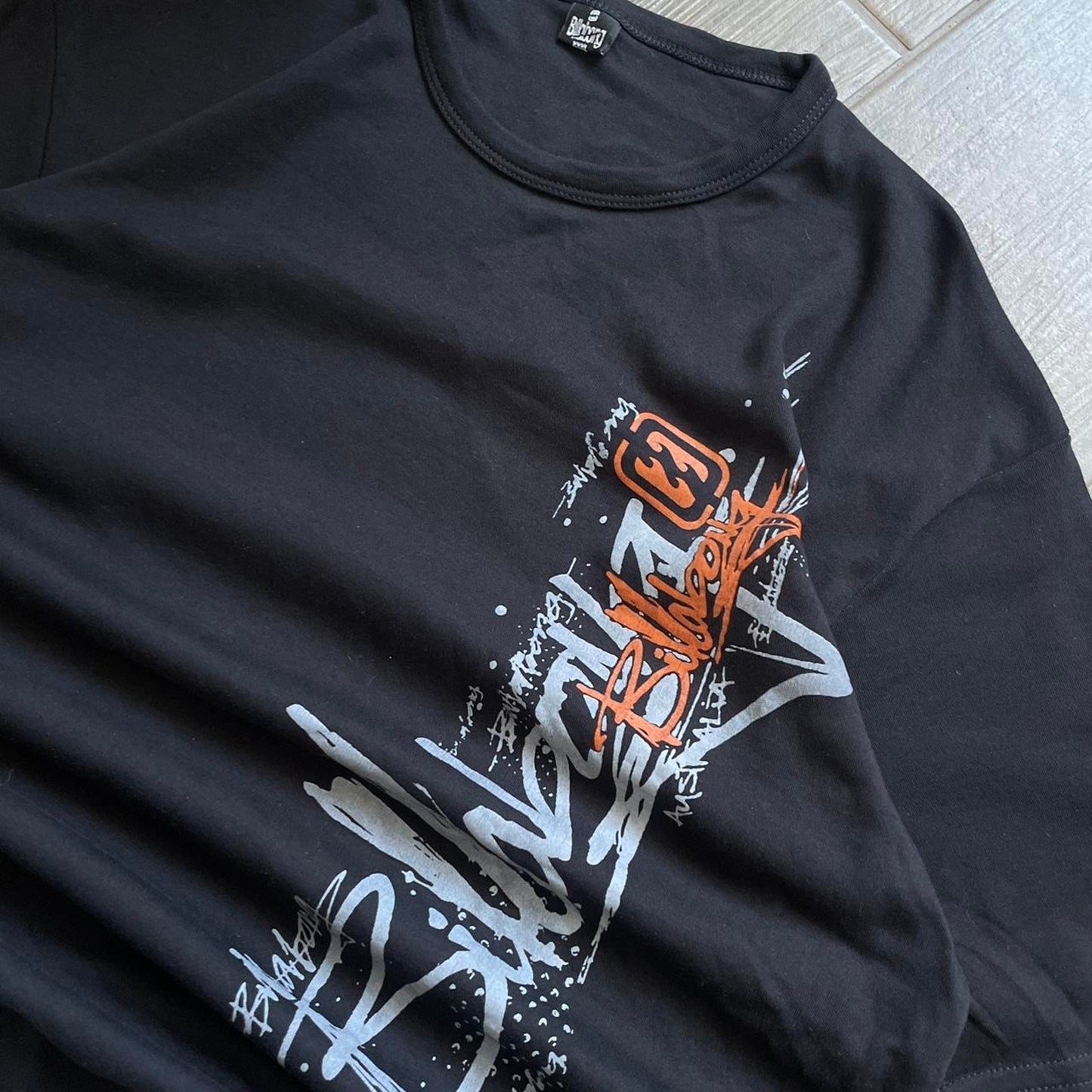 Billabong black baggy surf tee