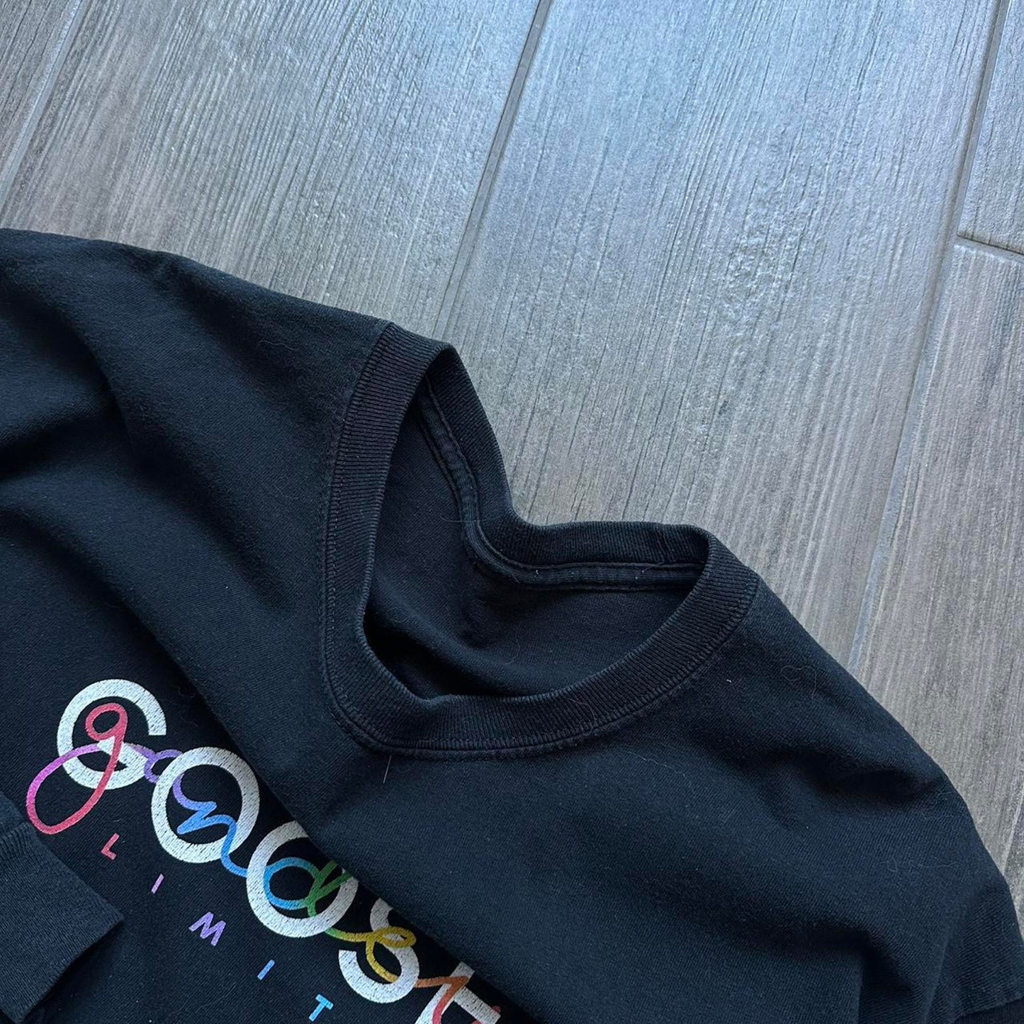 Golden Goose style black long sleeve tee