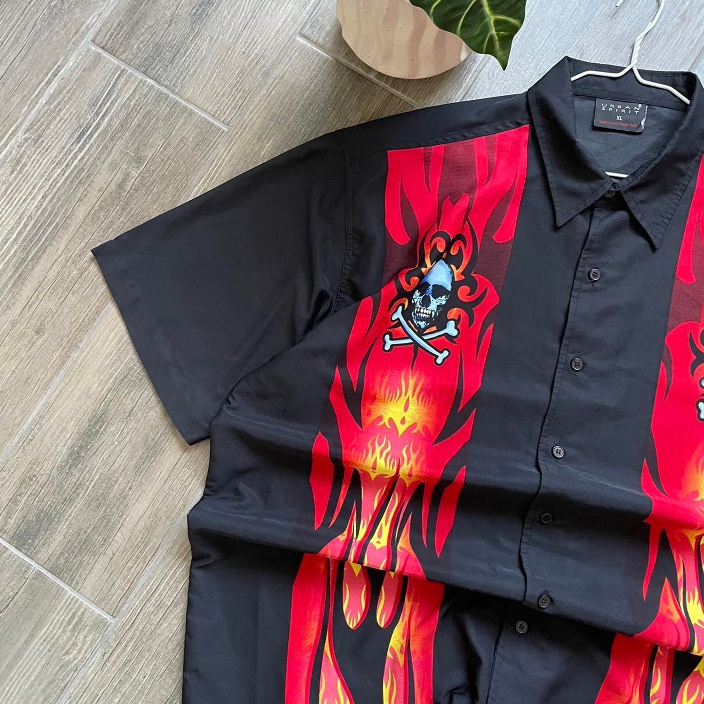 Vintage skeleton rock baggy Japanese shirt