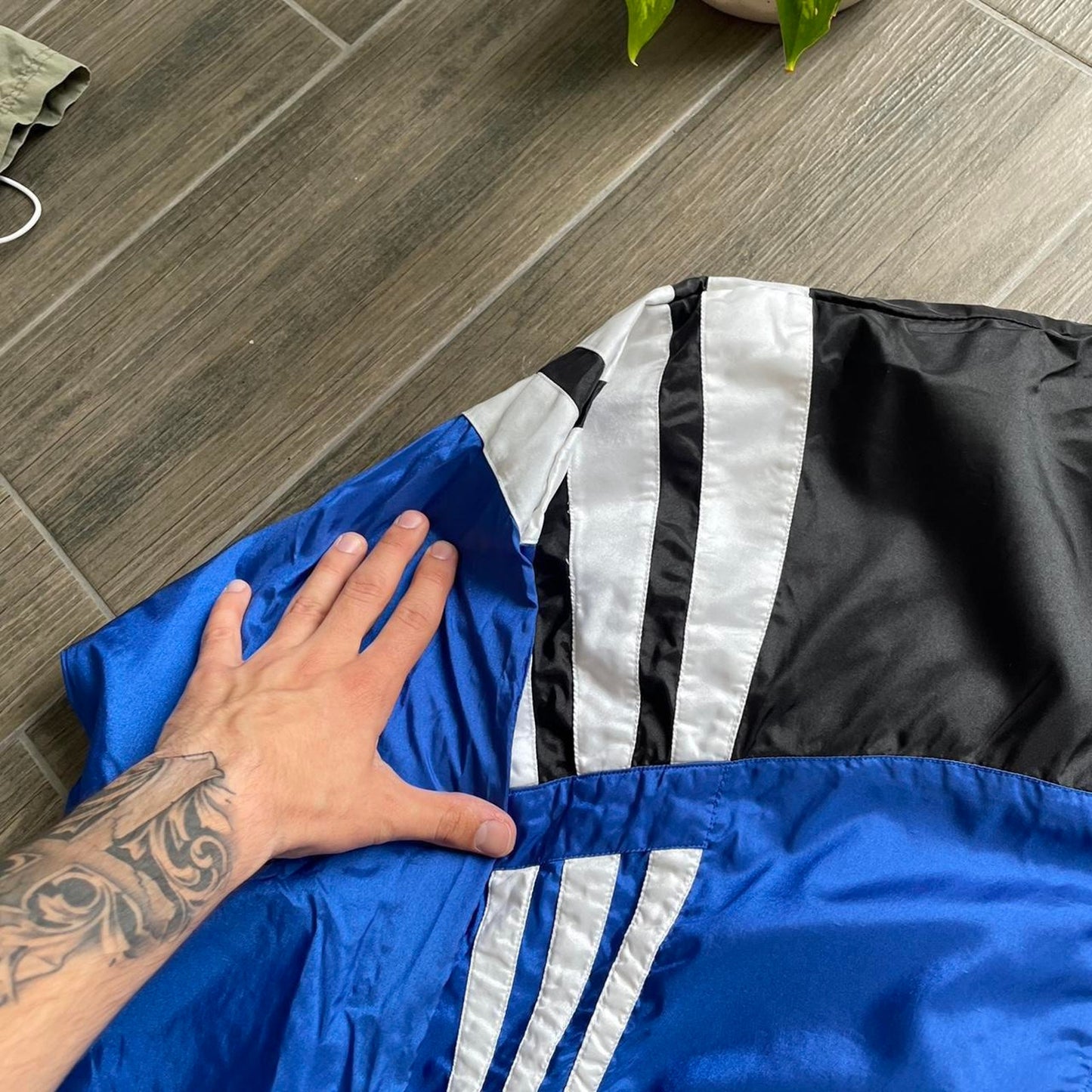 Adidas track top light vintage nylon hoodie