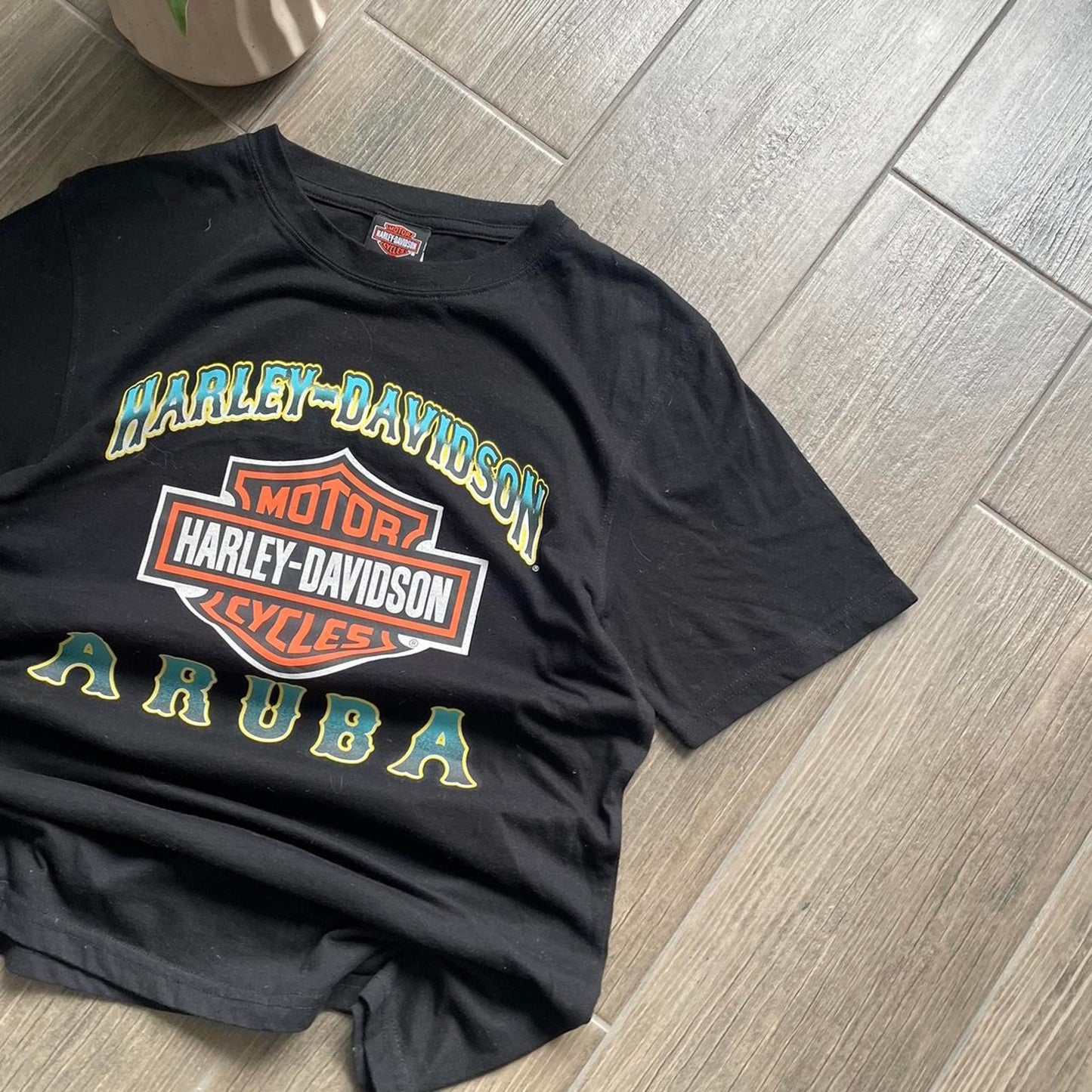 Harley davidson black y2k moto tee