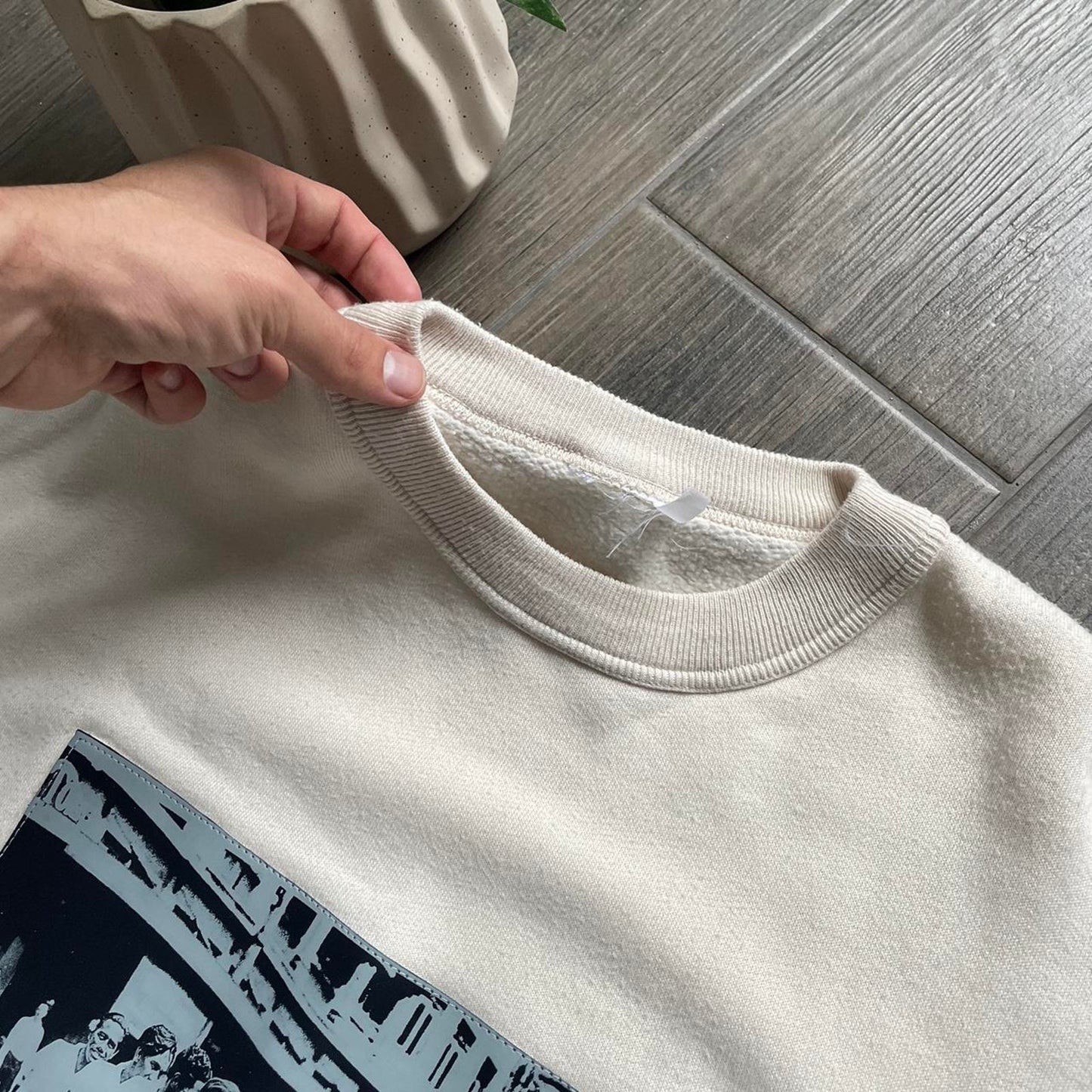 Vintage oversized beige baggy y2k L sweatshirt