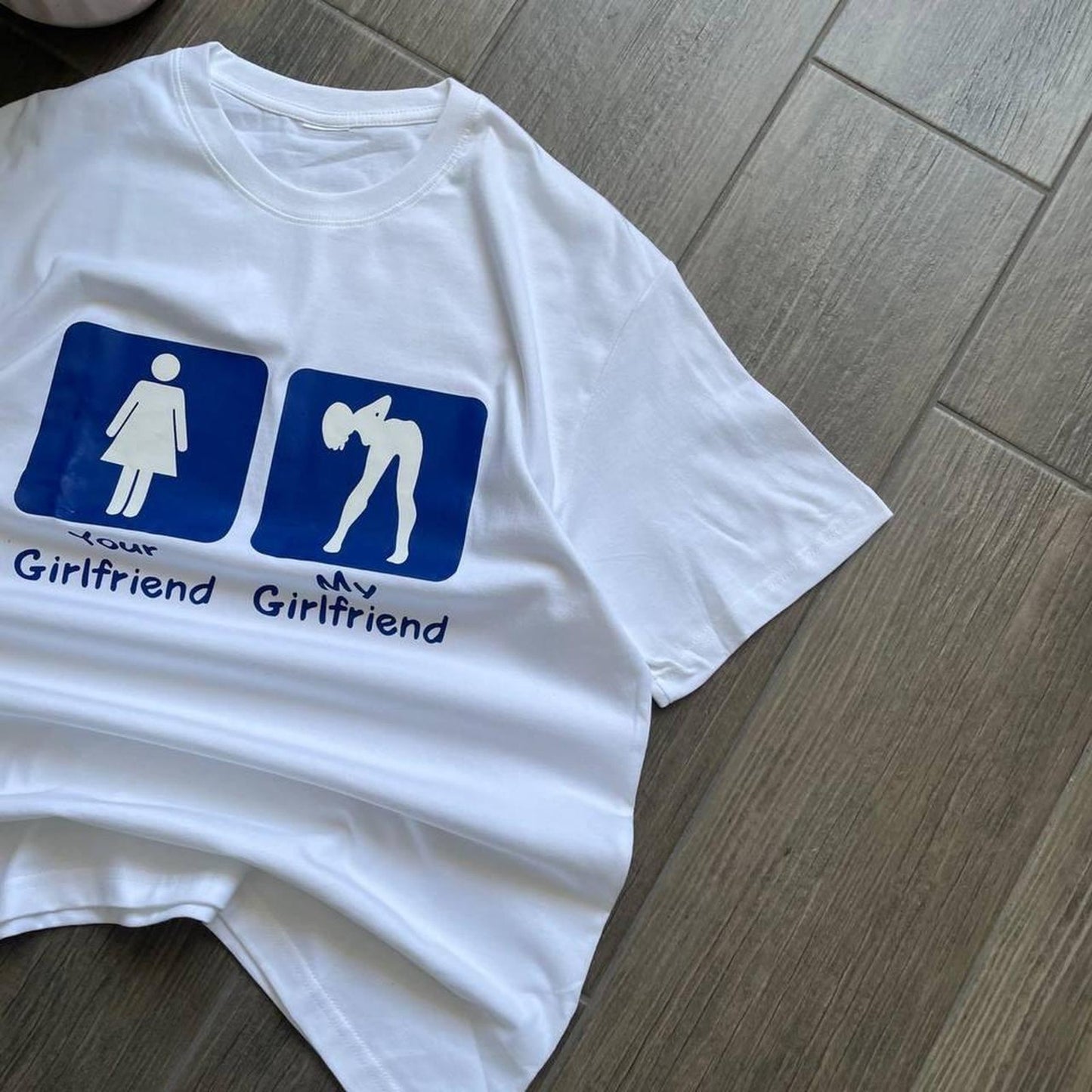 Your Girlfriend / My Girlfriend funny print tee meme y2k style