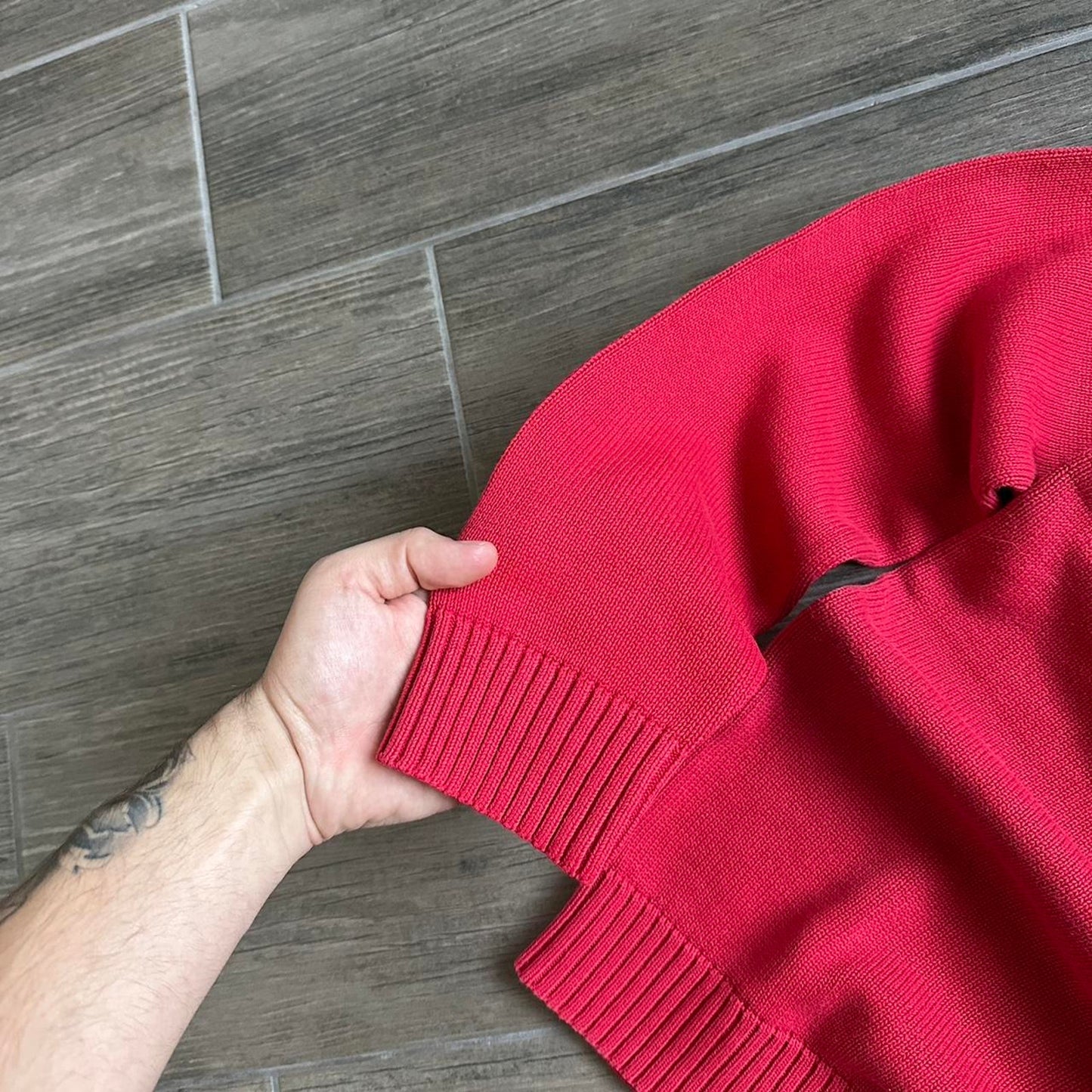 Tommy Hilfiger knitted red cotton sweater