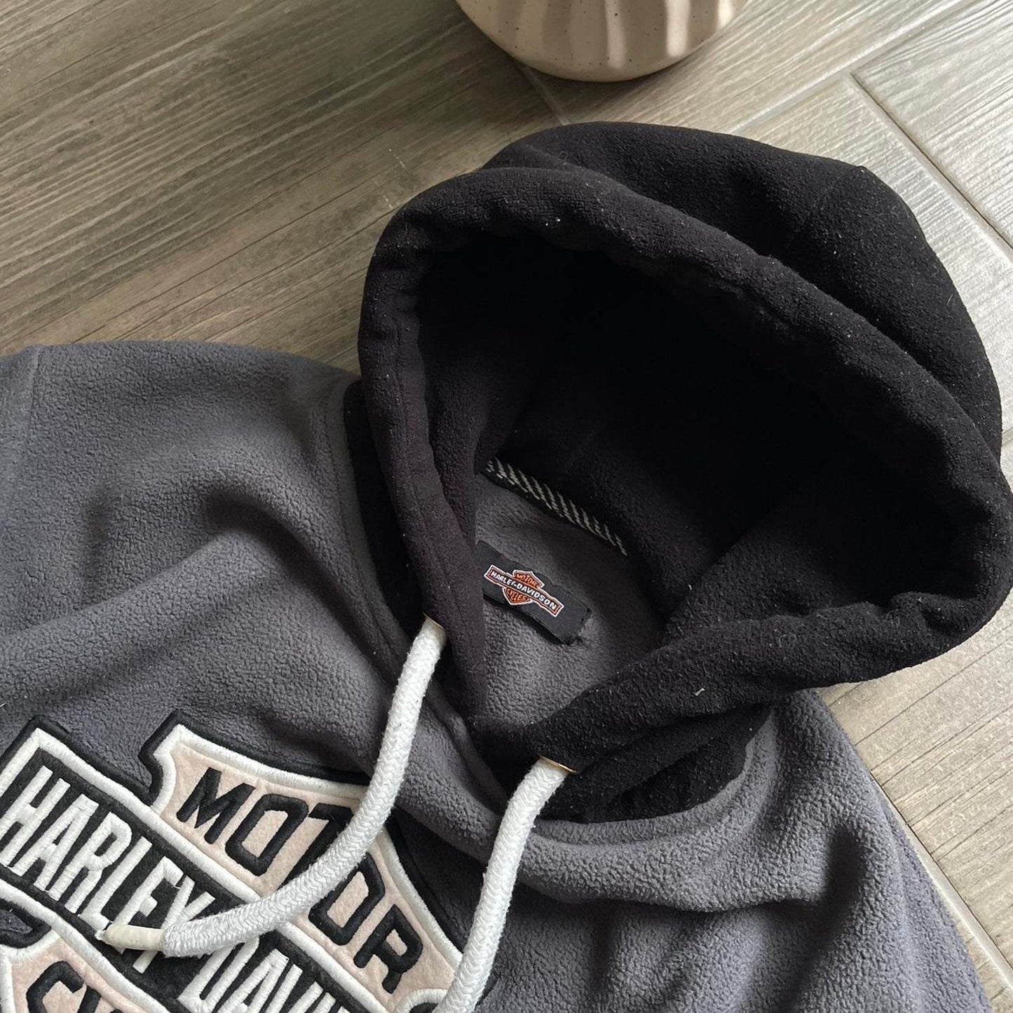 Harley Davidson fleece y2k baggy grey M hoodie