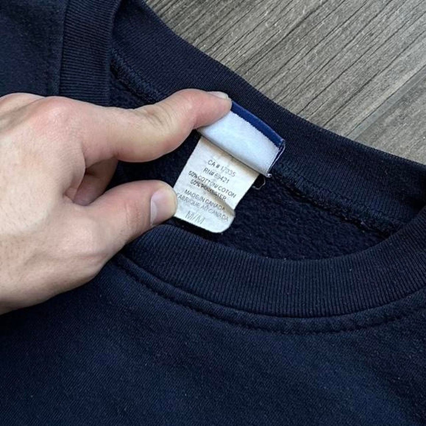 Reebok Navy crewneck sweatshirt with white logo