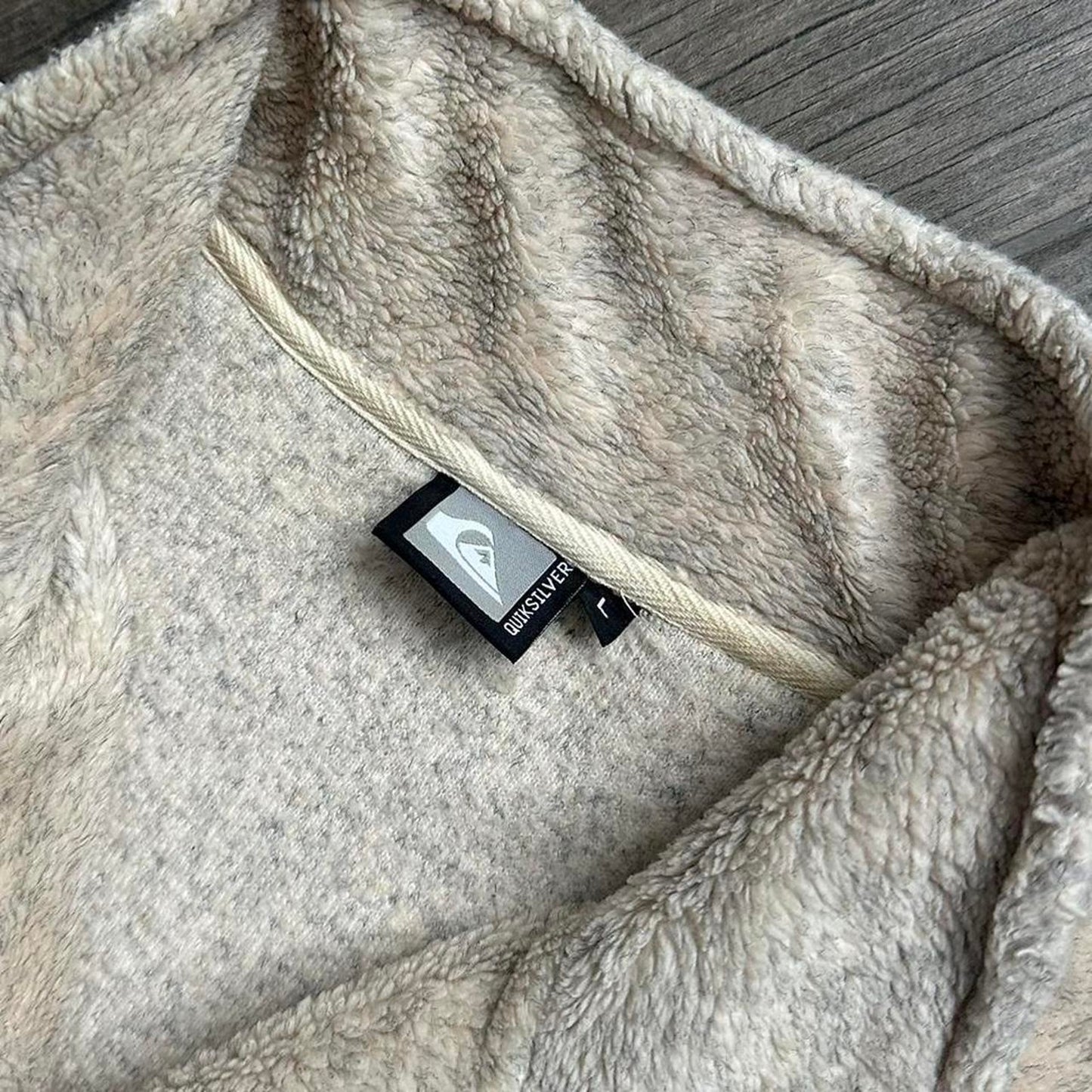 Quiksilver teddy fleece cream surf baggy L jumper