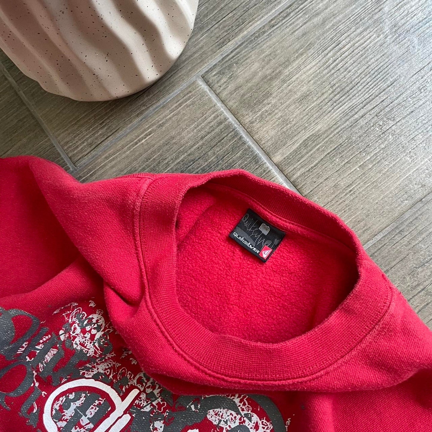 Quiksilver red y2k japan style sweatshirt