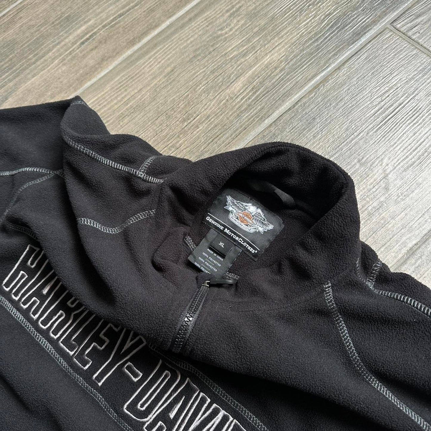 Harley davidson black quarter zip