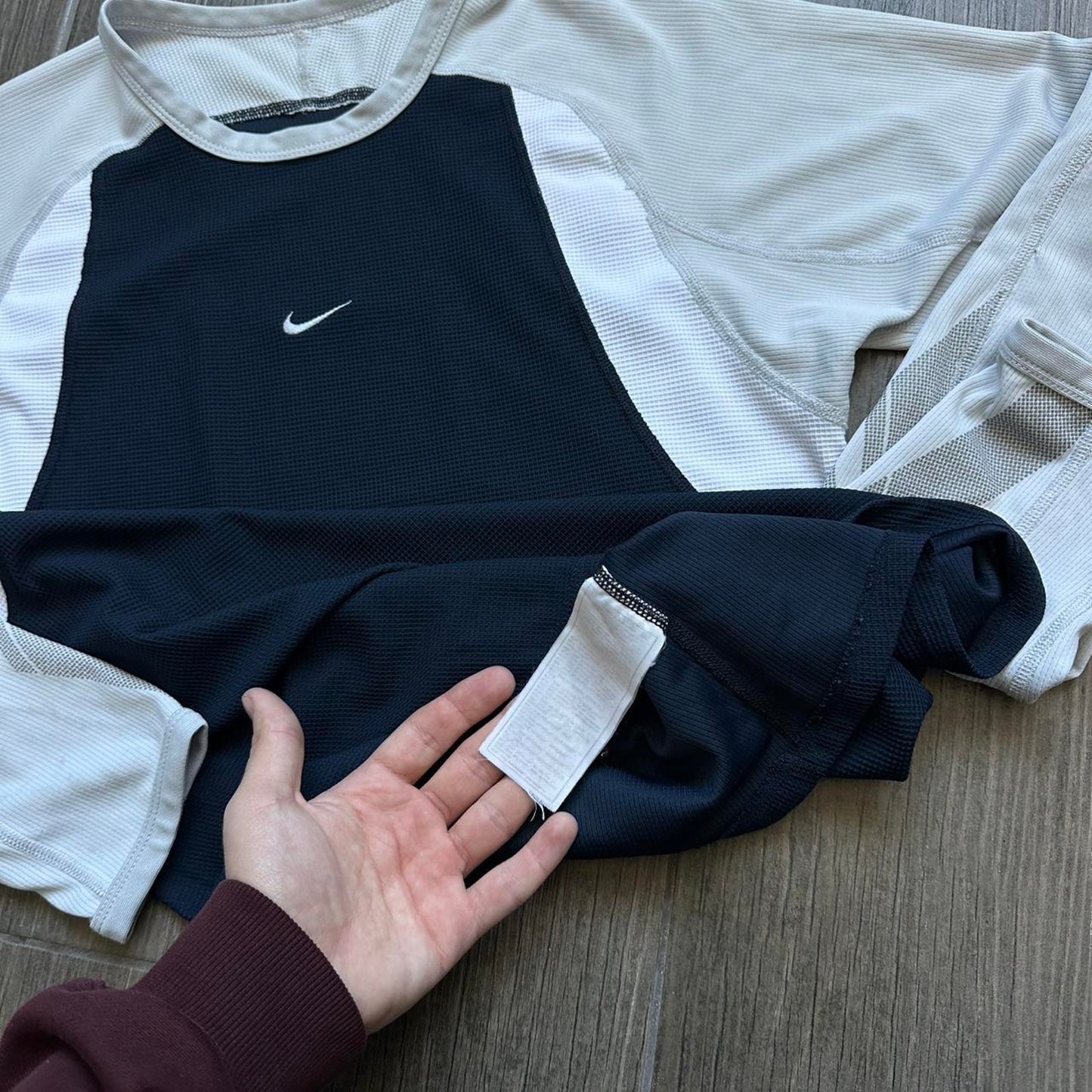 Nike women navy blue sport long sleeve top