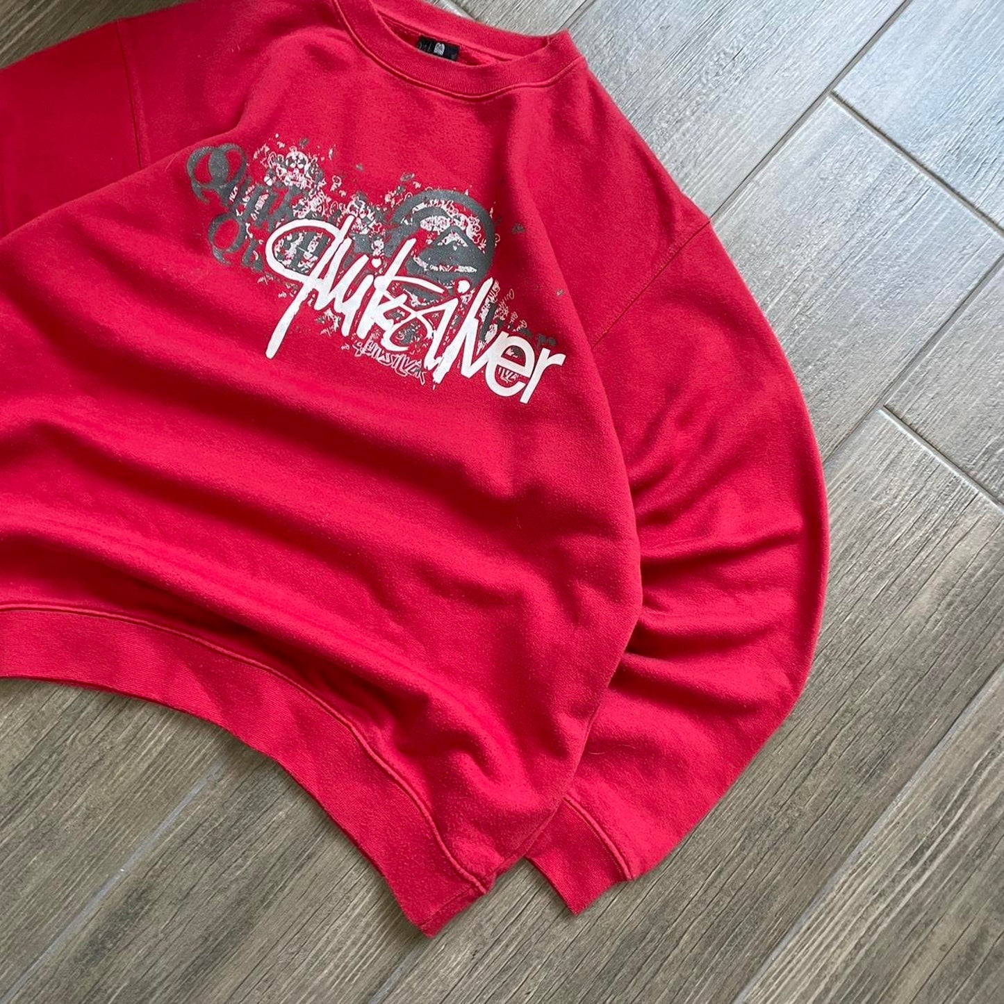 Quiksilver red y2k japan style sweatshirt