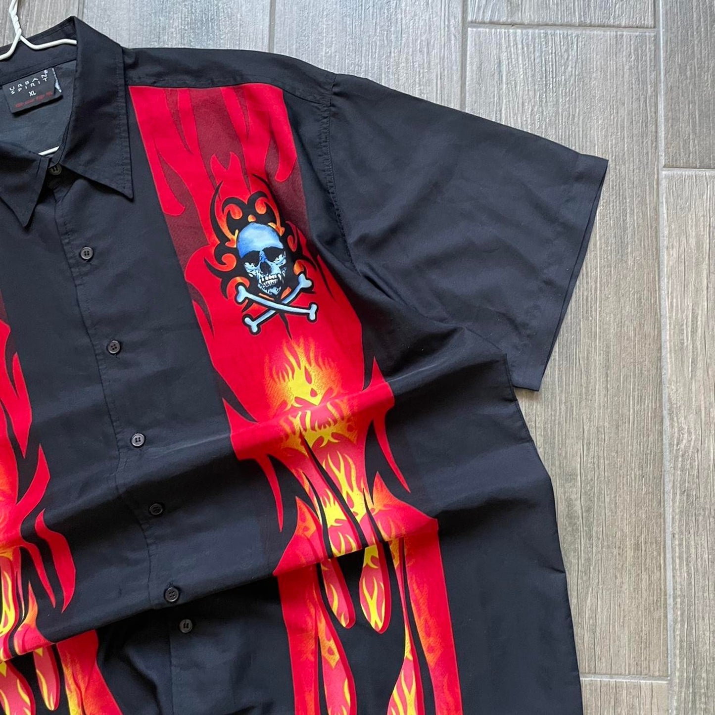 Vintage skeleton rock baggy Japanese shirt
