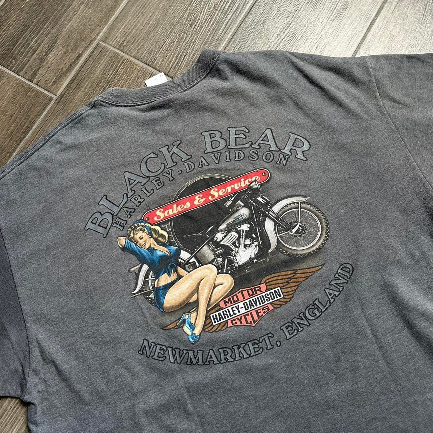 Harley Davidson y2k grey baggy tee