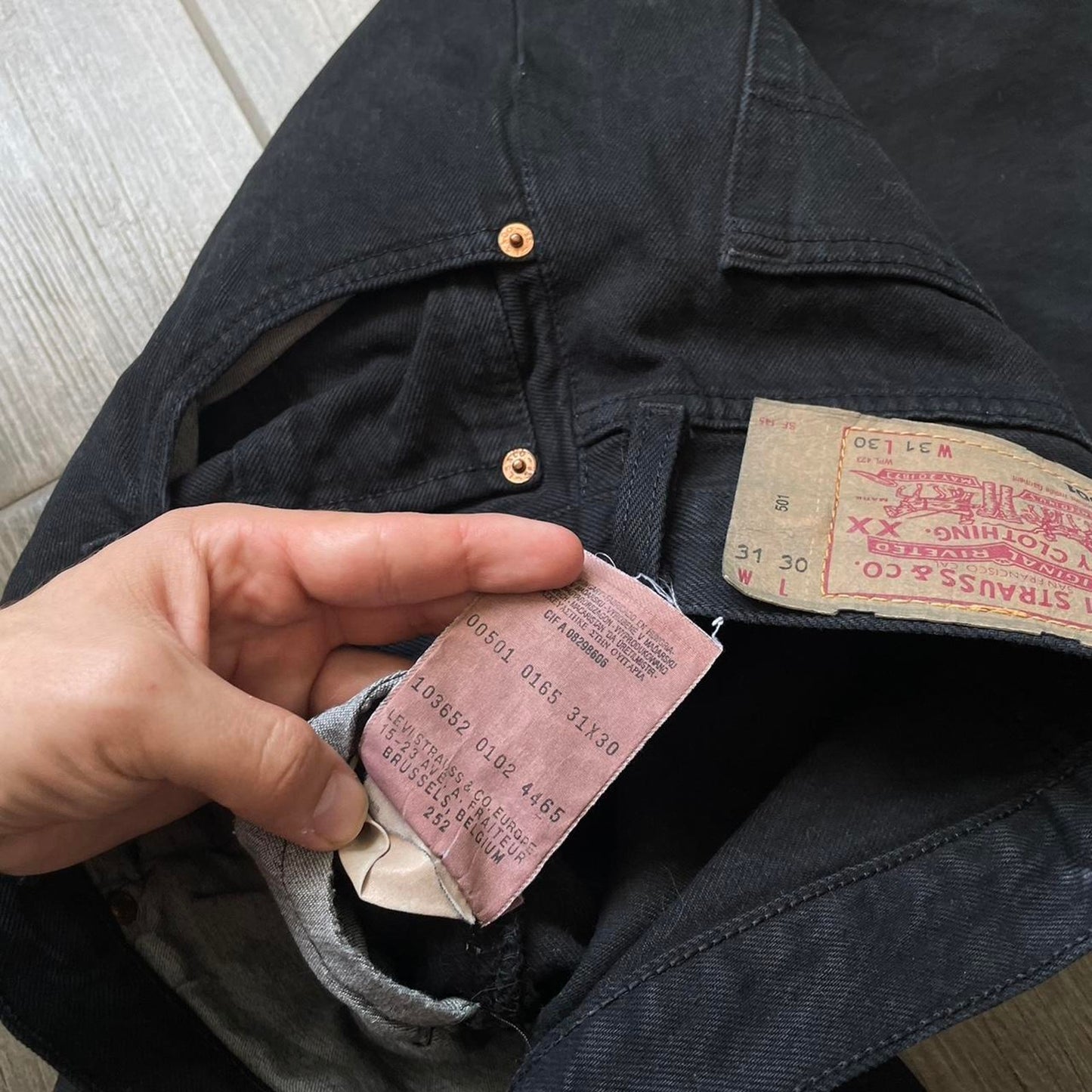 Levis black vintage denim jeans