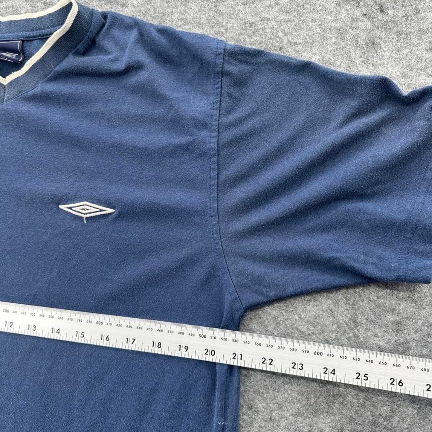 Navy blue umbro v neck t shirt