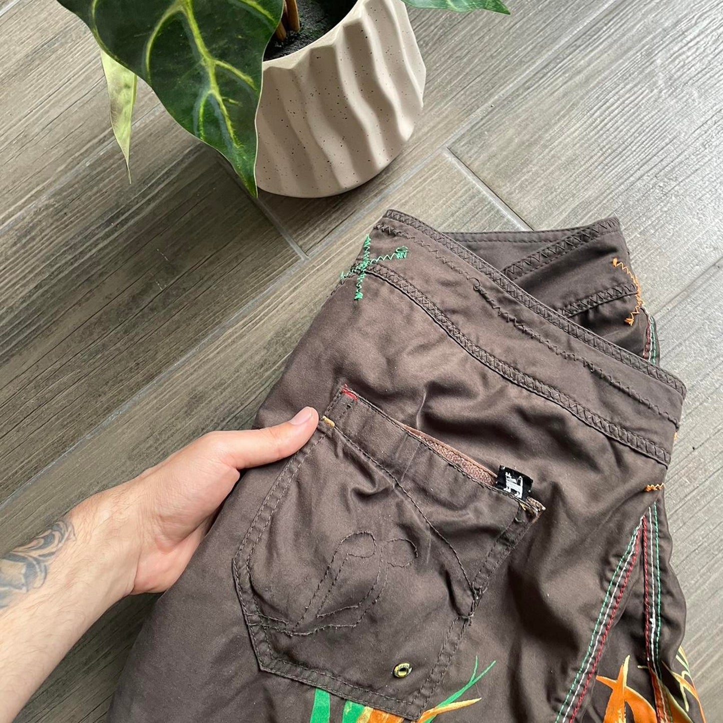 Mambo y2k nylon surf shorts