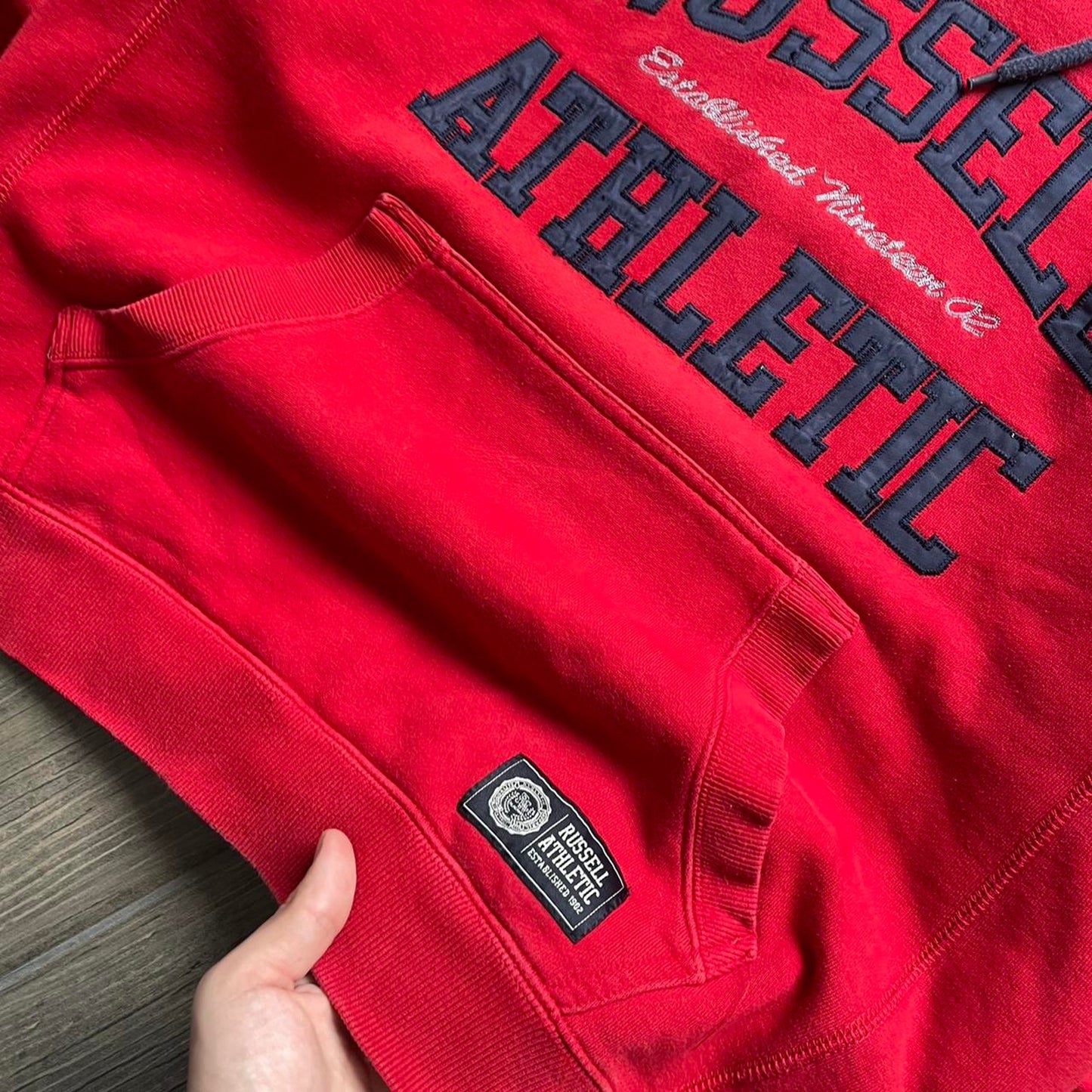 Russel athletic red baggy hoodie