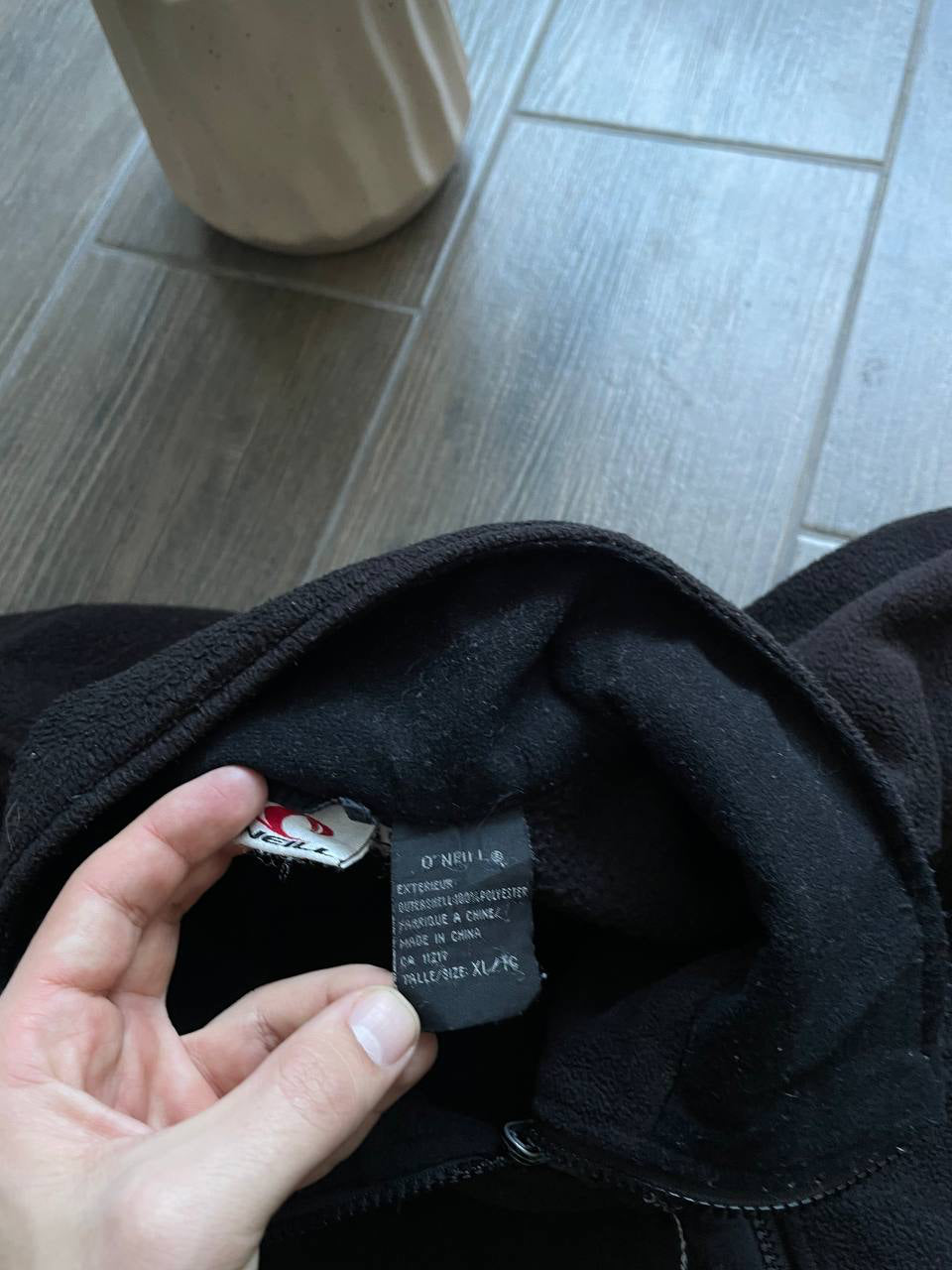 Oneill black zip vintage fleece baggy jumper