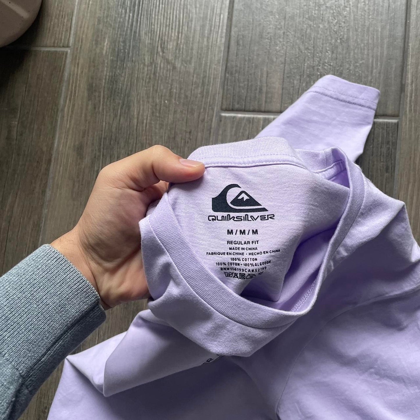 Quiksilver purple big logo surf cotton t-shirt M