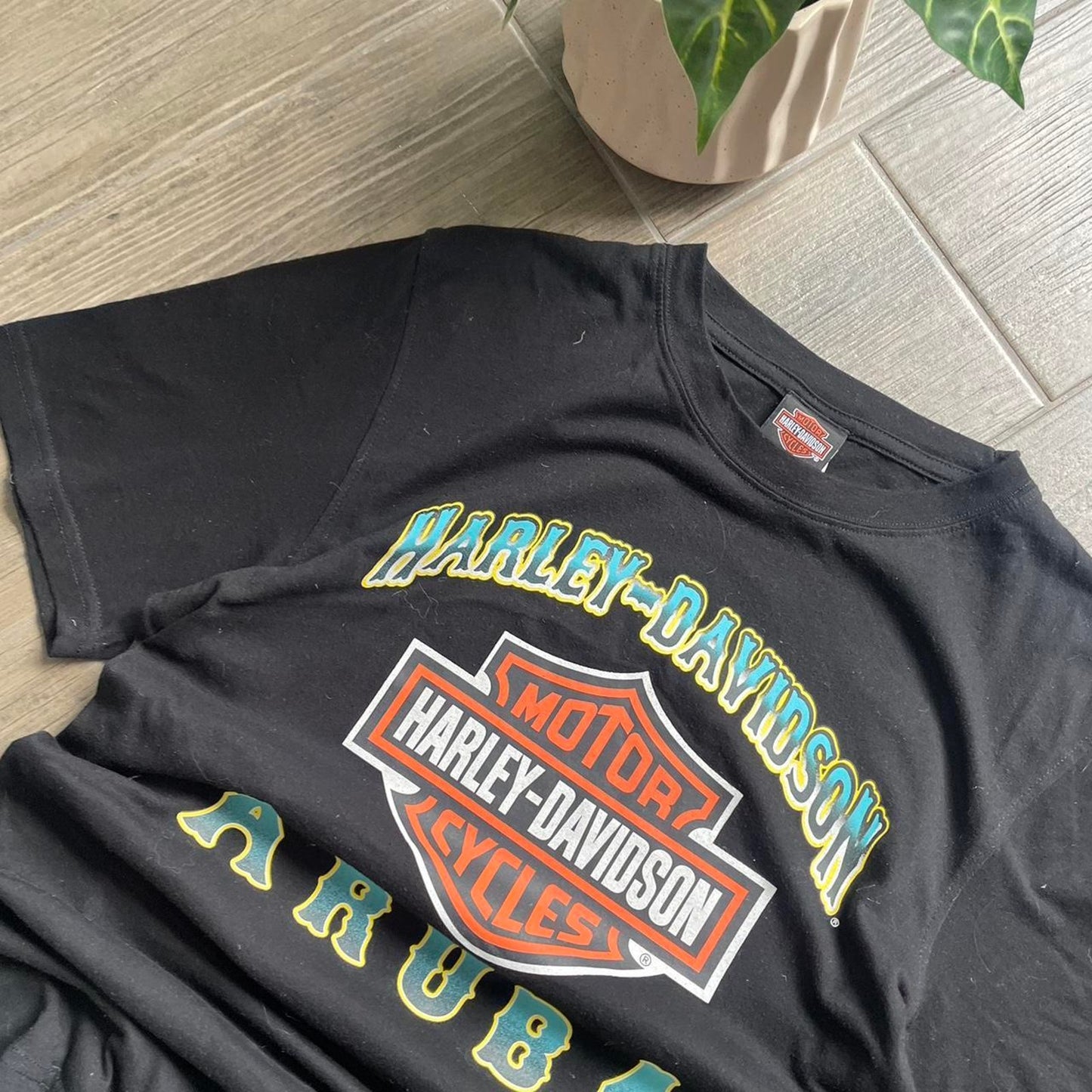 Harley davidson black y2k moto tee