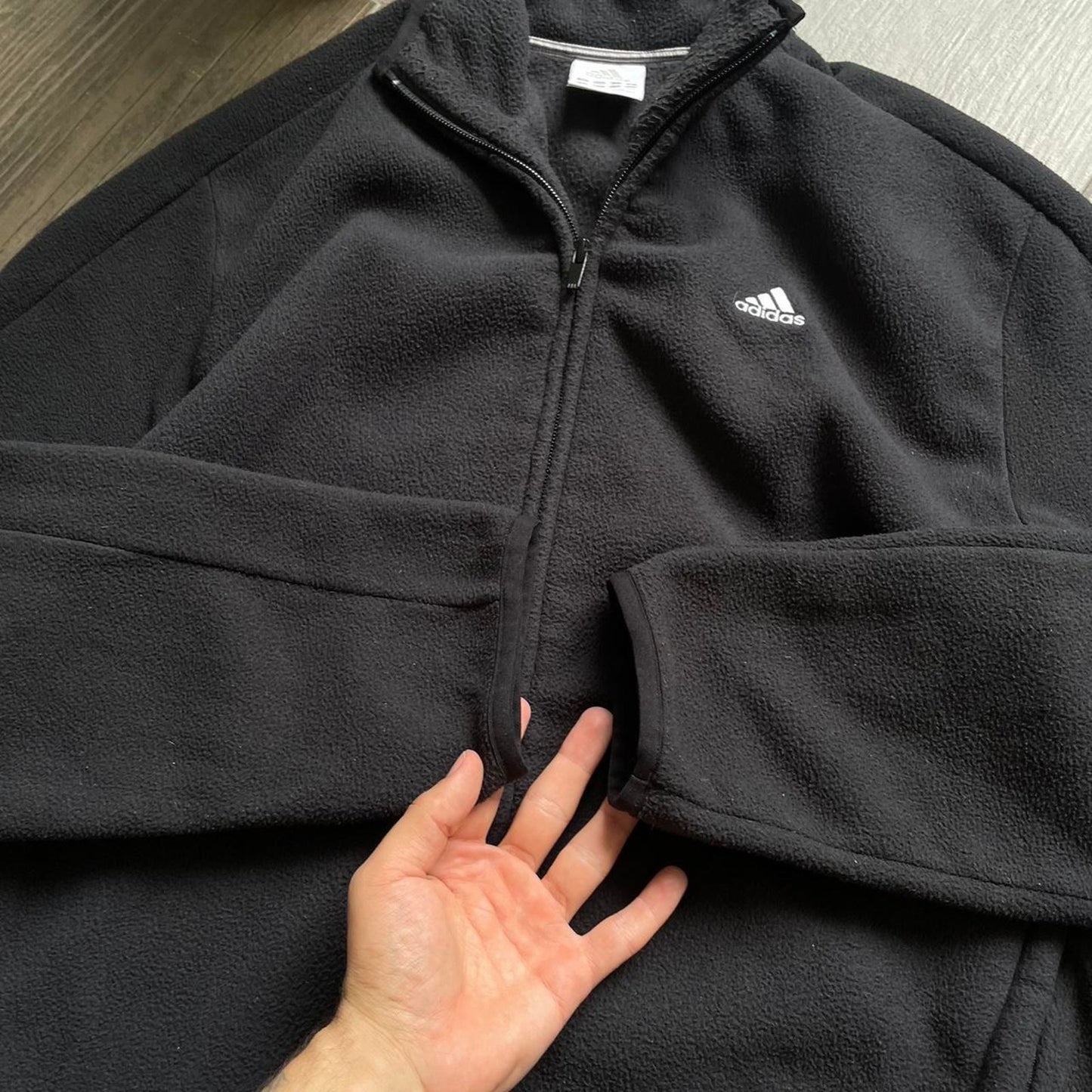 Adidas black fleece winter jumper