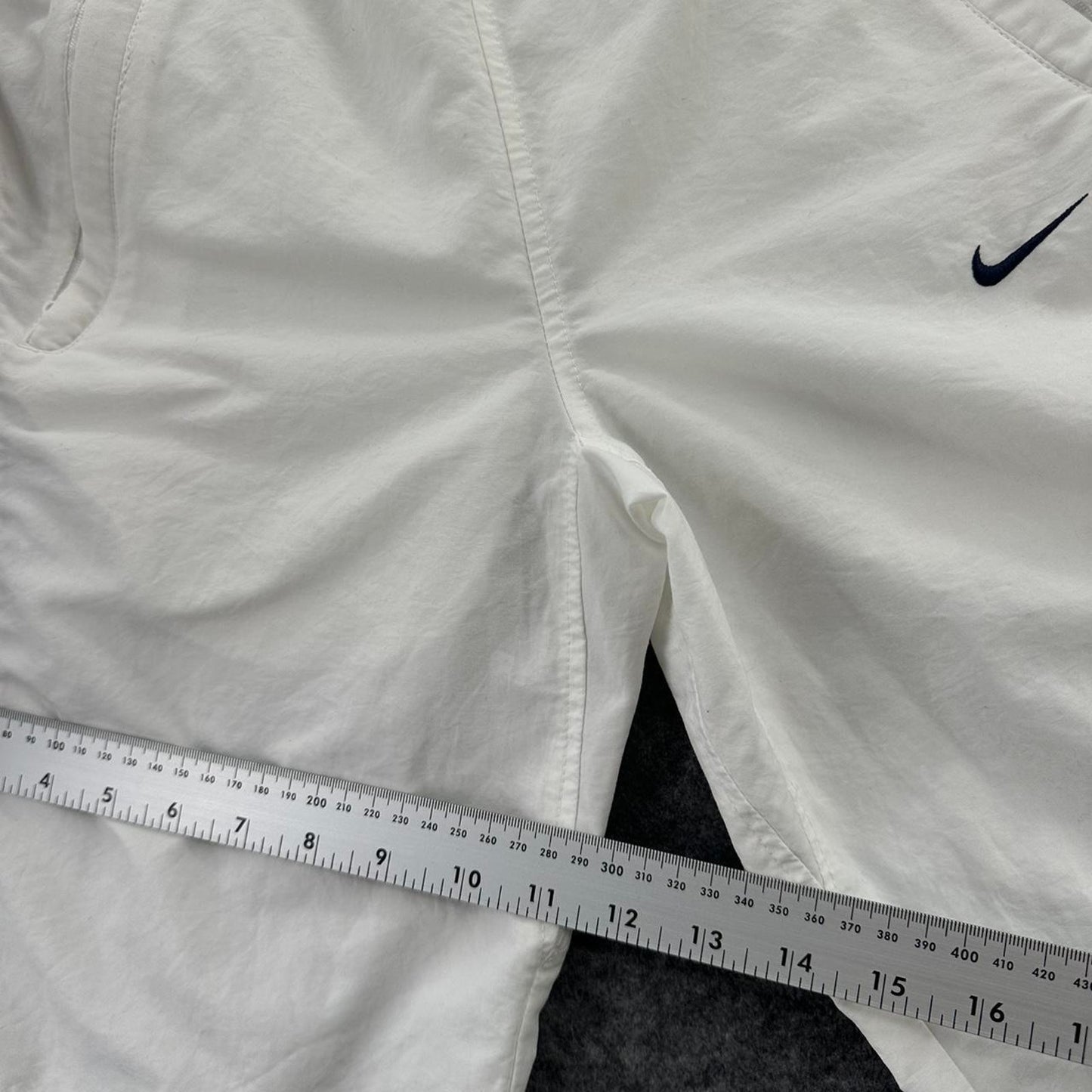 Nike white shorts with red
