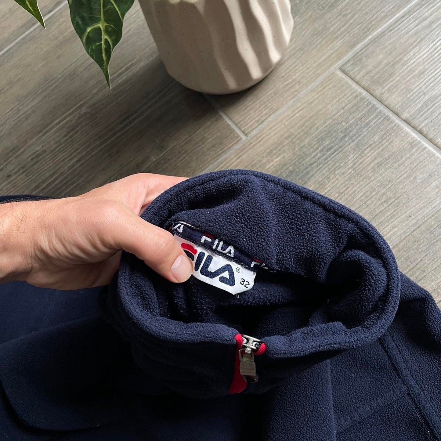 Fila winter baggy navy fleece streetwear M jumper