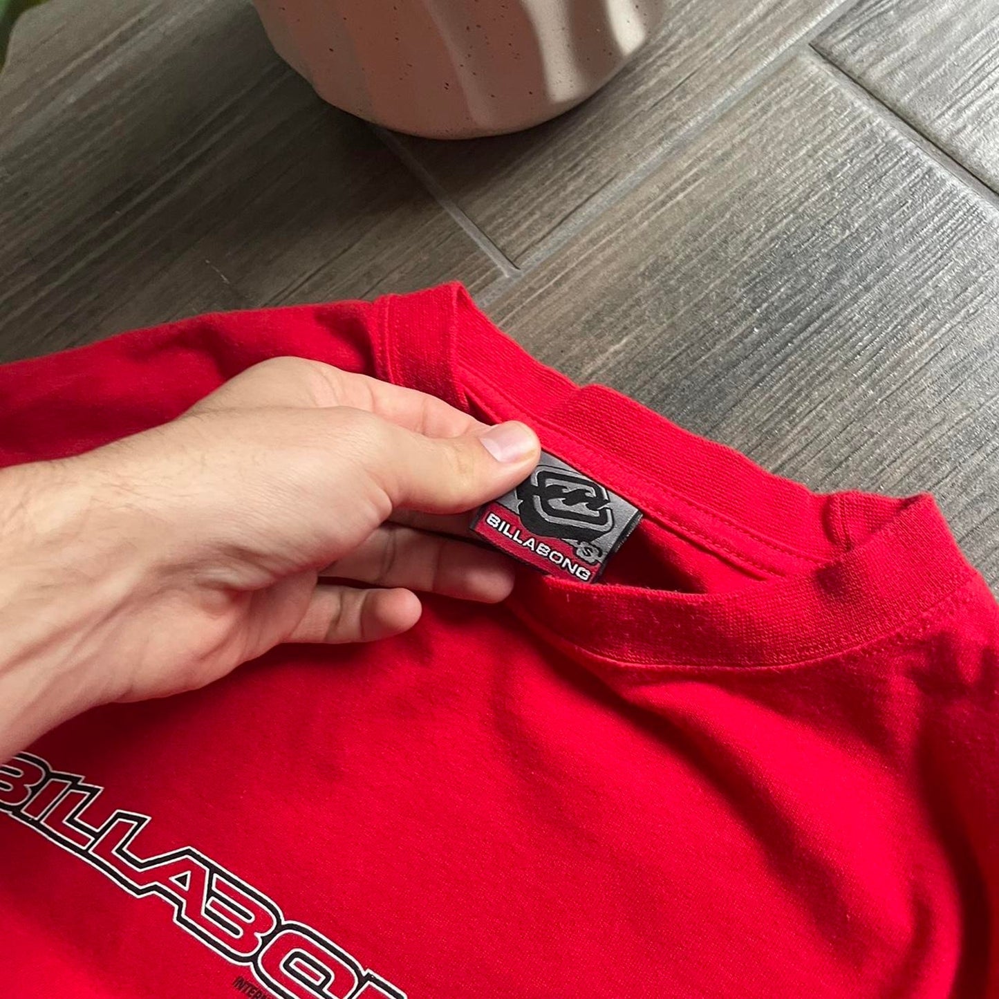 Billabong red y2k big logo surf vintage long sleeve tee