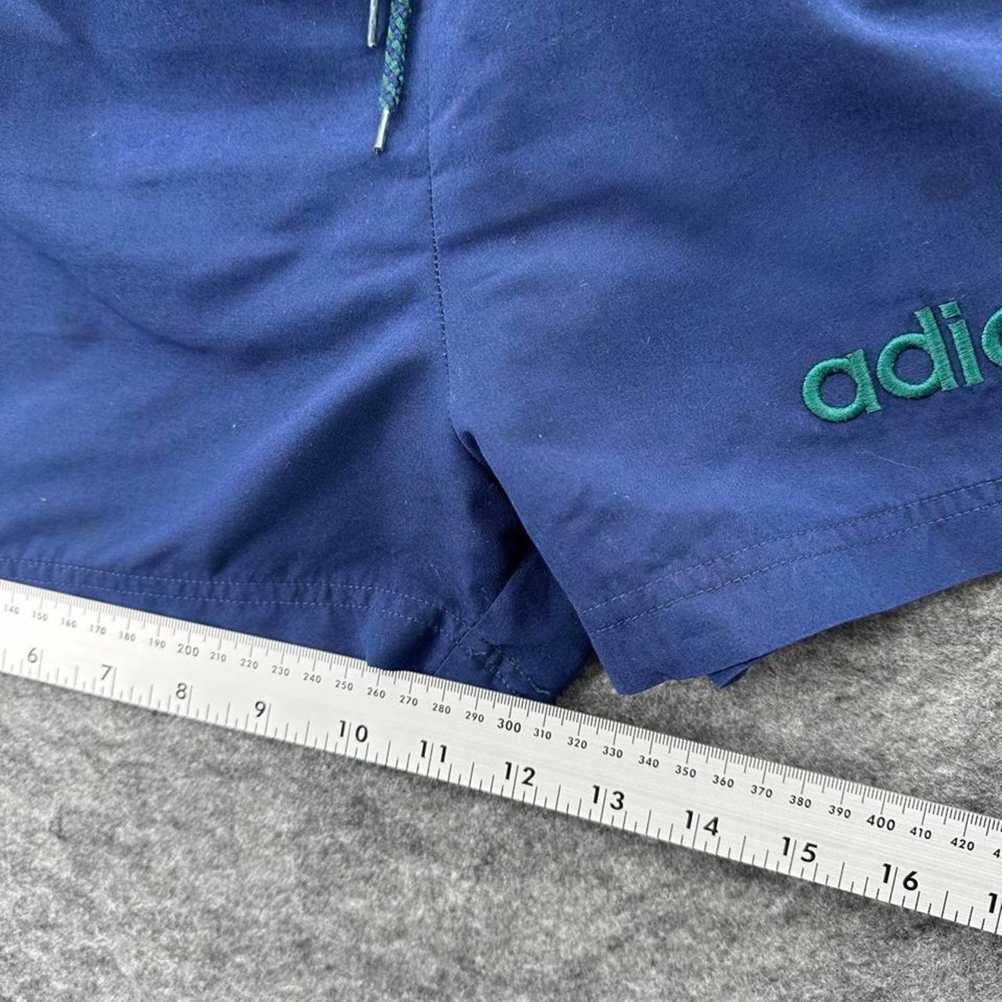 Adidas green and blue shorts