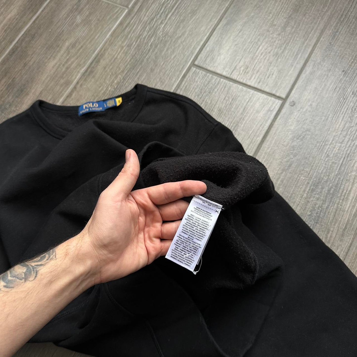 Polo Ralph Lauren black y2k baggy casual sweatshirt