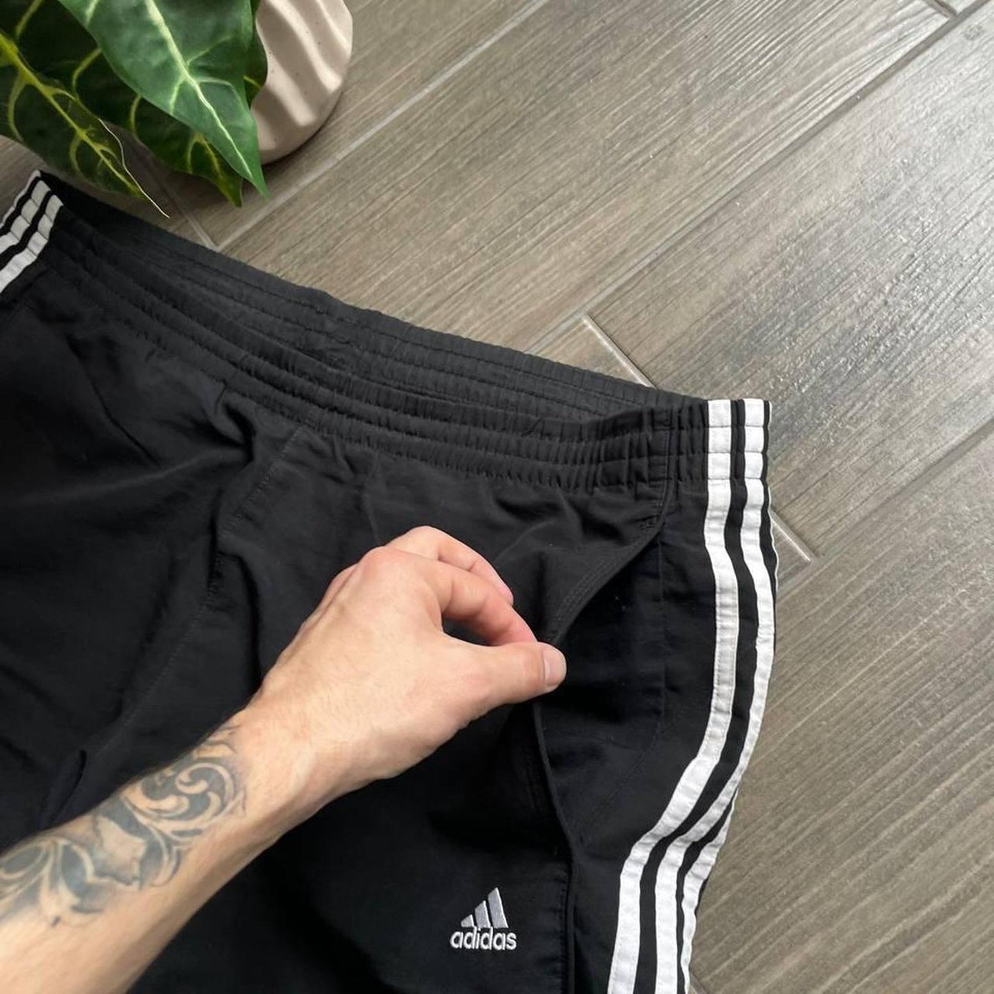 Adidas summer black y2k nylon shorts