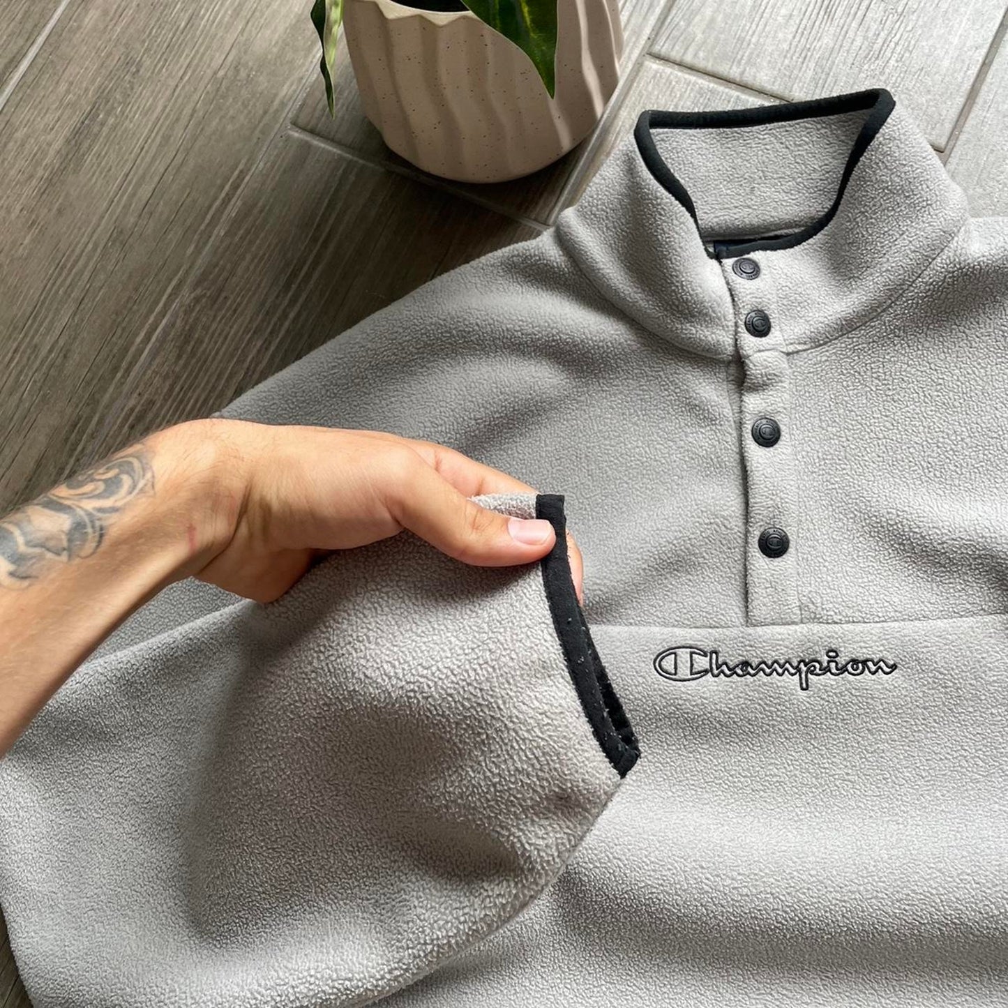 Champion fleece grey y2k baggy jumper