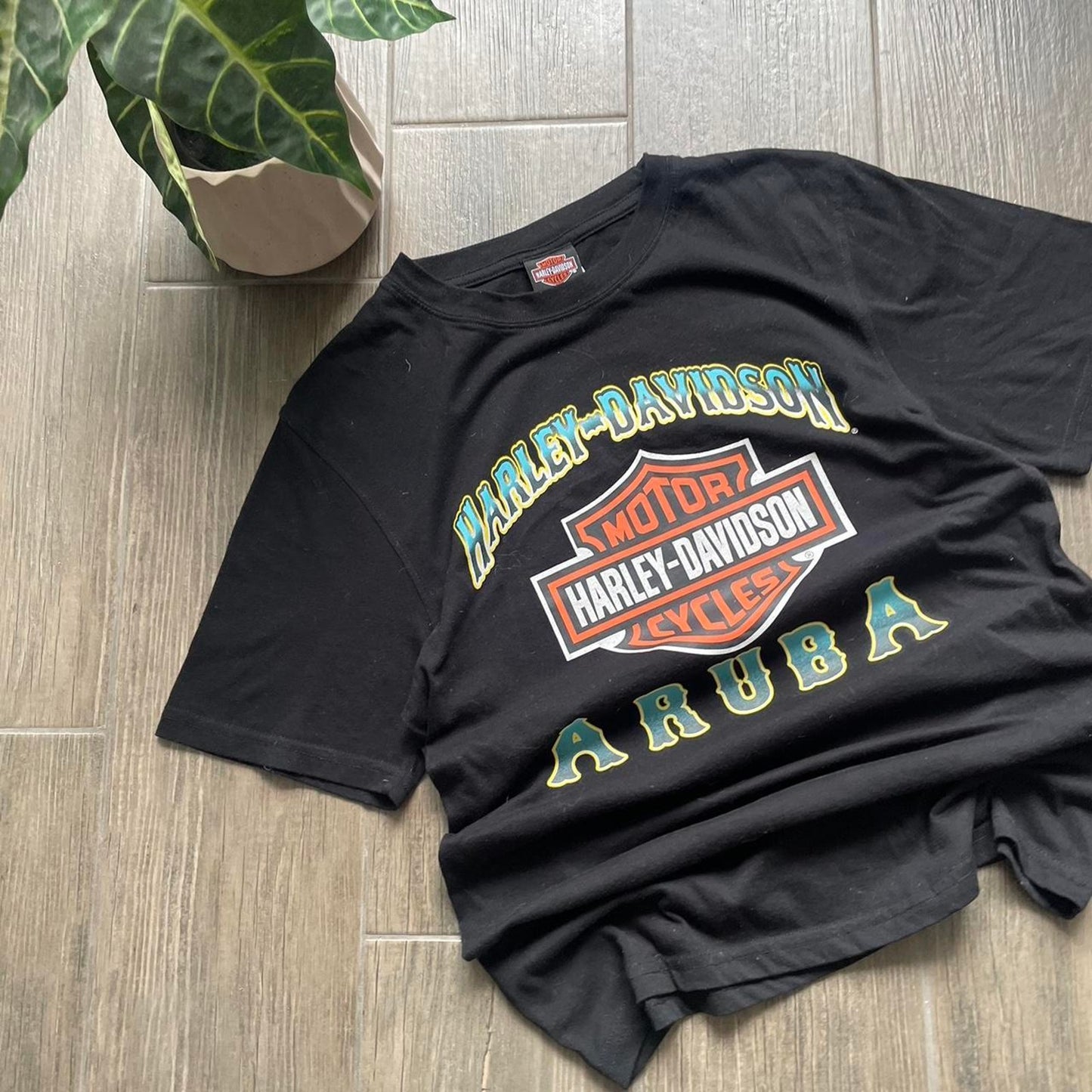 Harley davidson black y2k moto tee