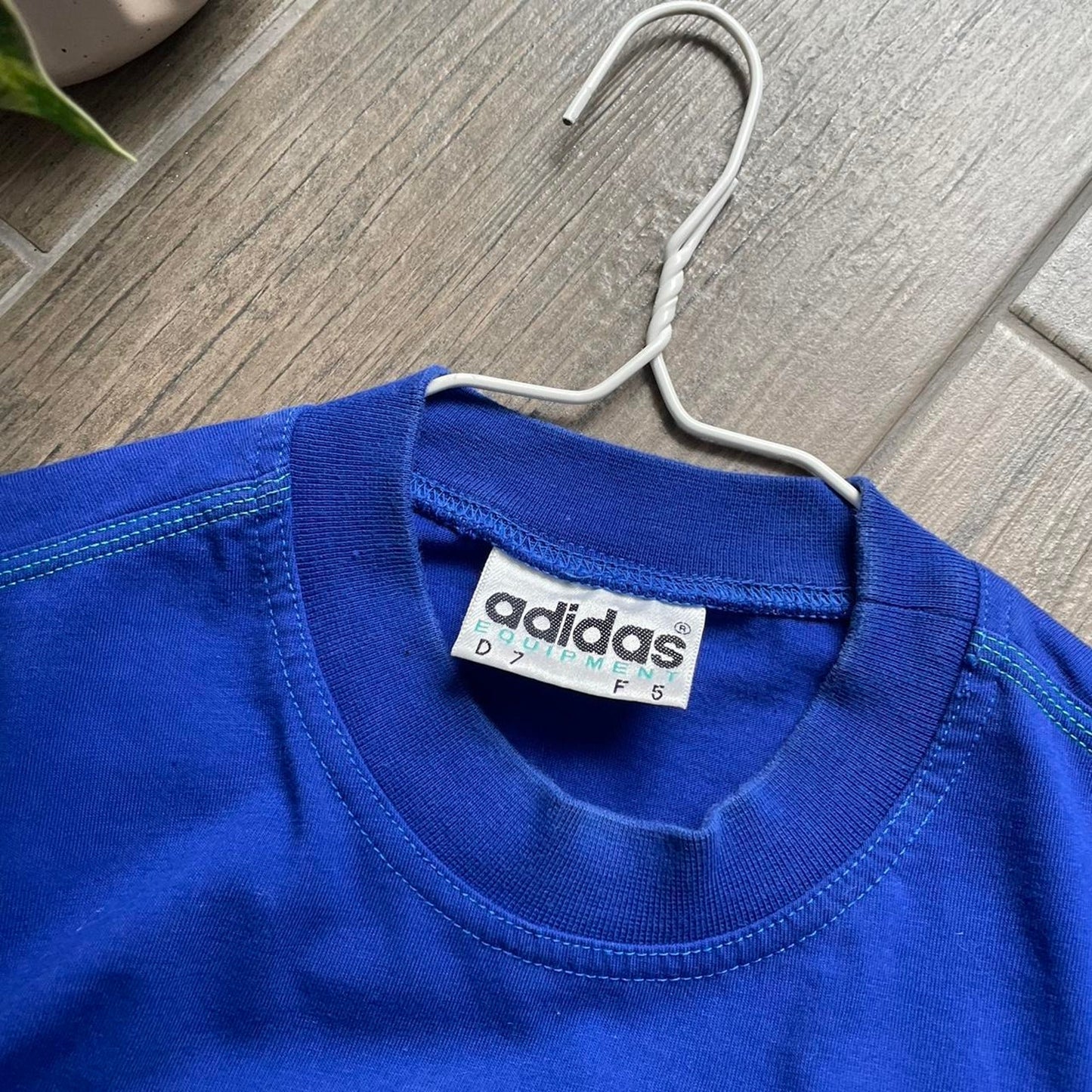 Adidas equipment y2k blue tee