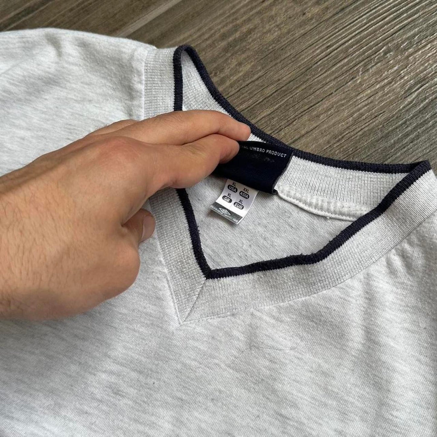 Grey umbro v neck t shirt