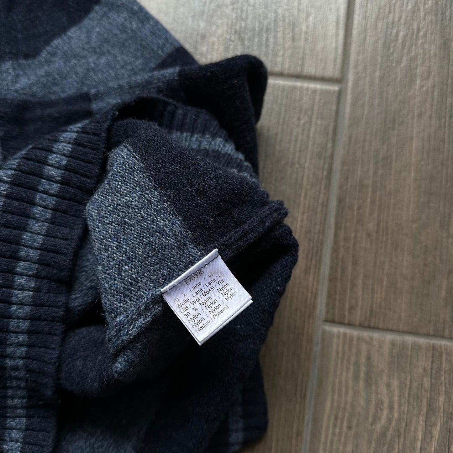 Lacoste y2k striped wool sweater