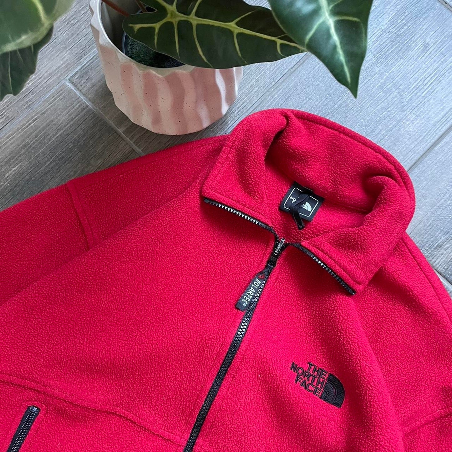 The North Face red vintage fleece baggy jumper