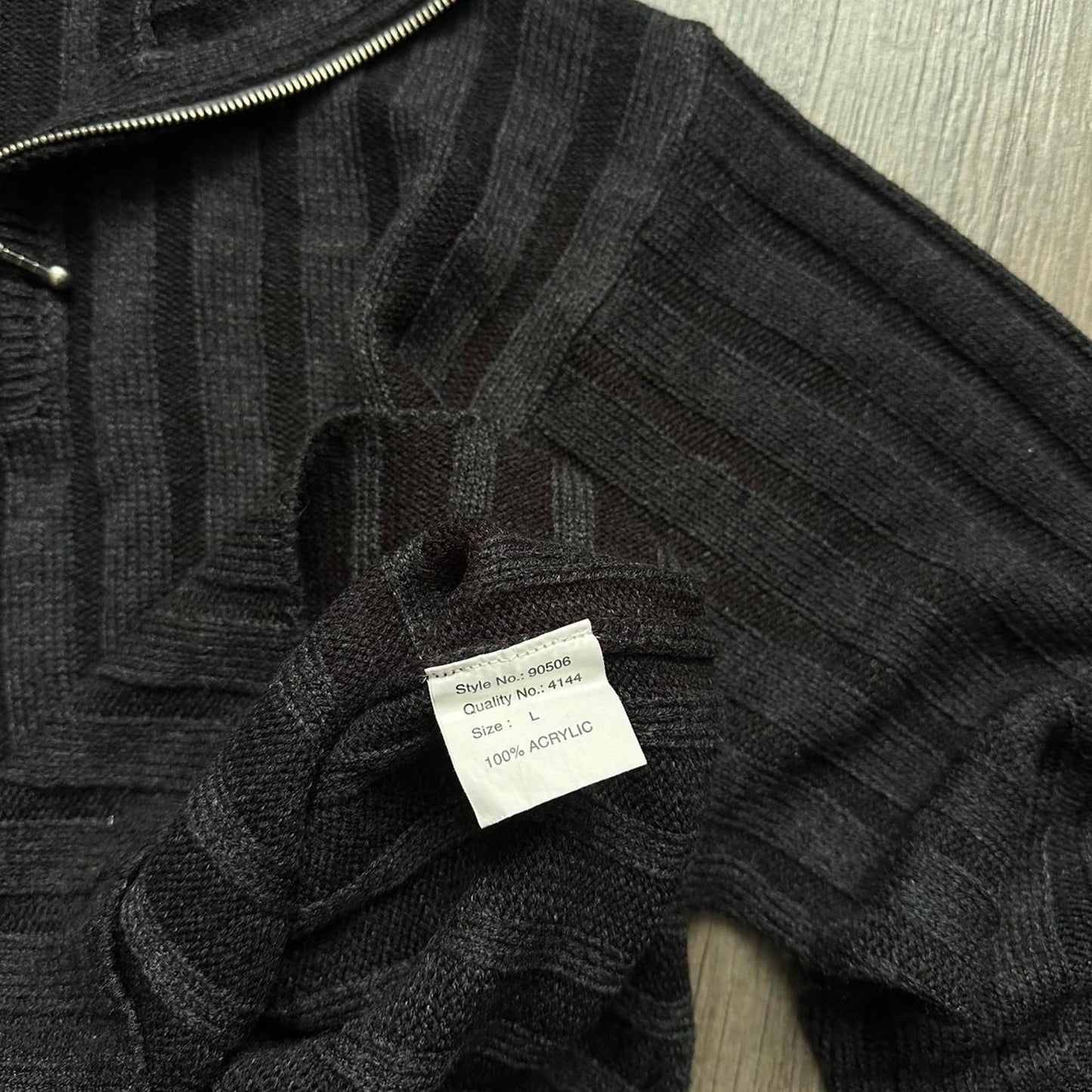 Black ribbed zip vintage sweater