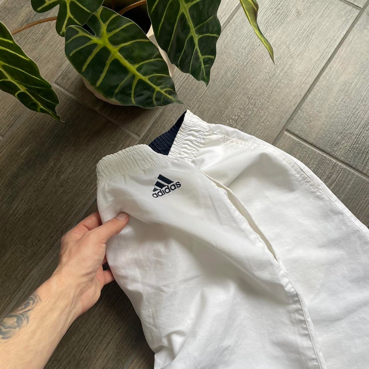 Adidas white baggy y2k summer shorts