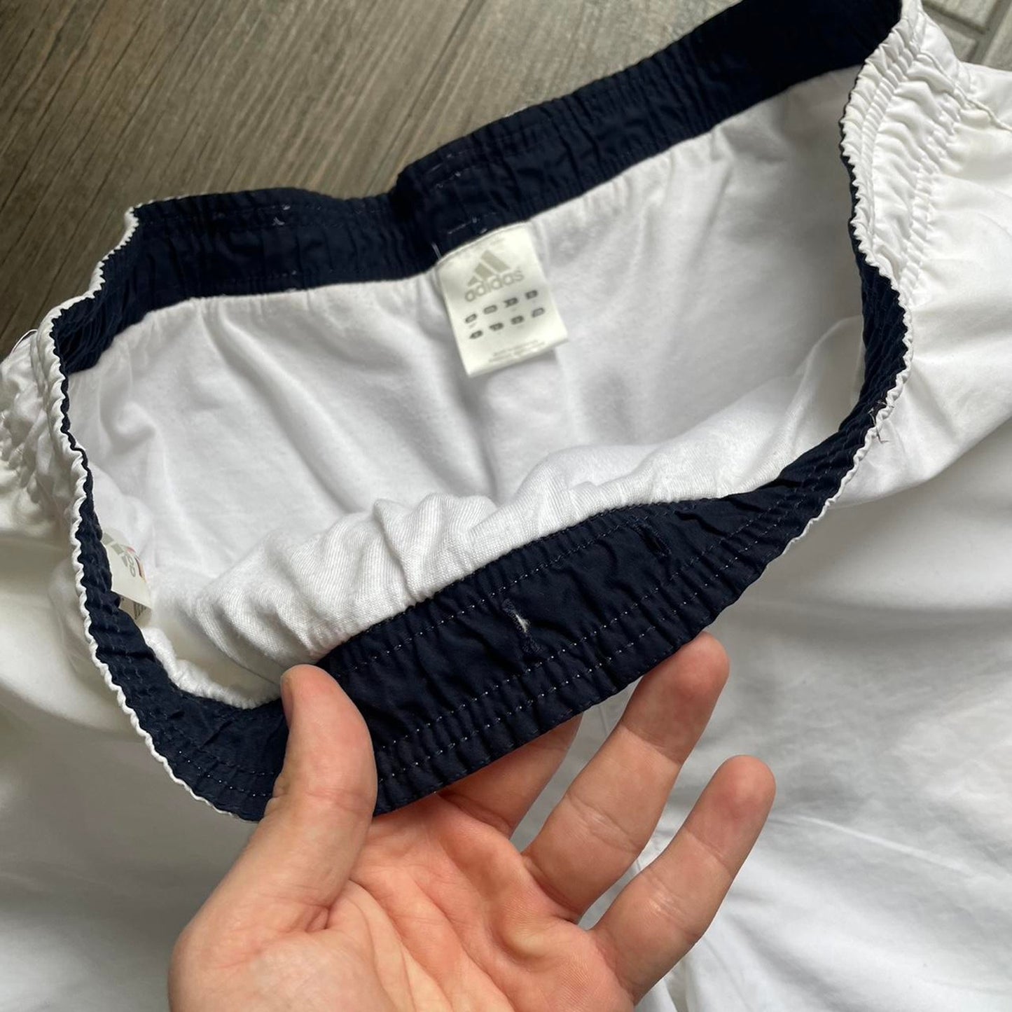 Adidas white baggy y2k summer shorts