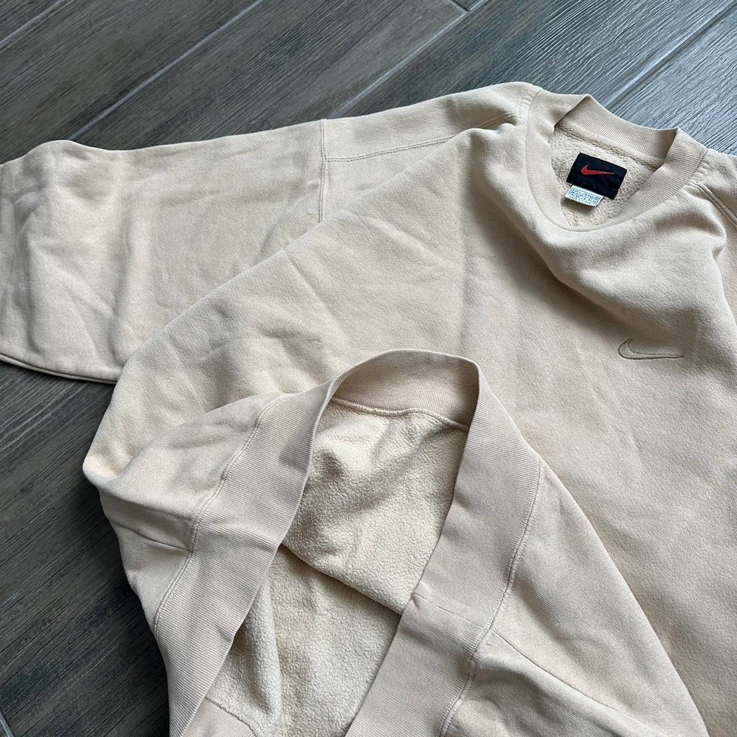Nike beige oversized y2k sport L sweatshirt