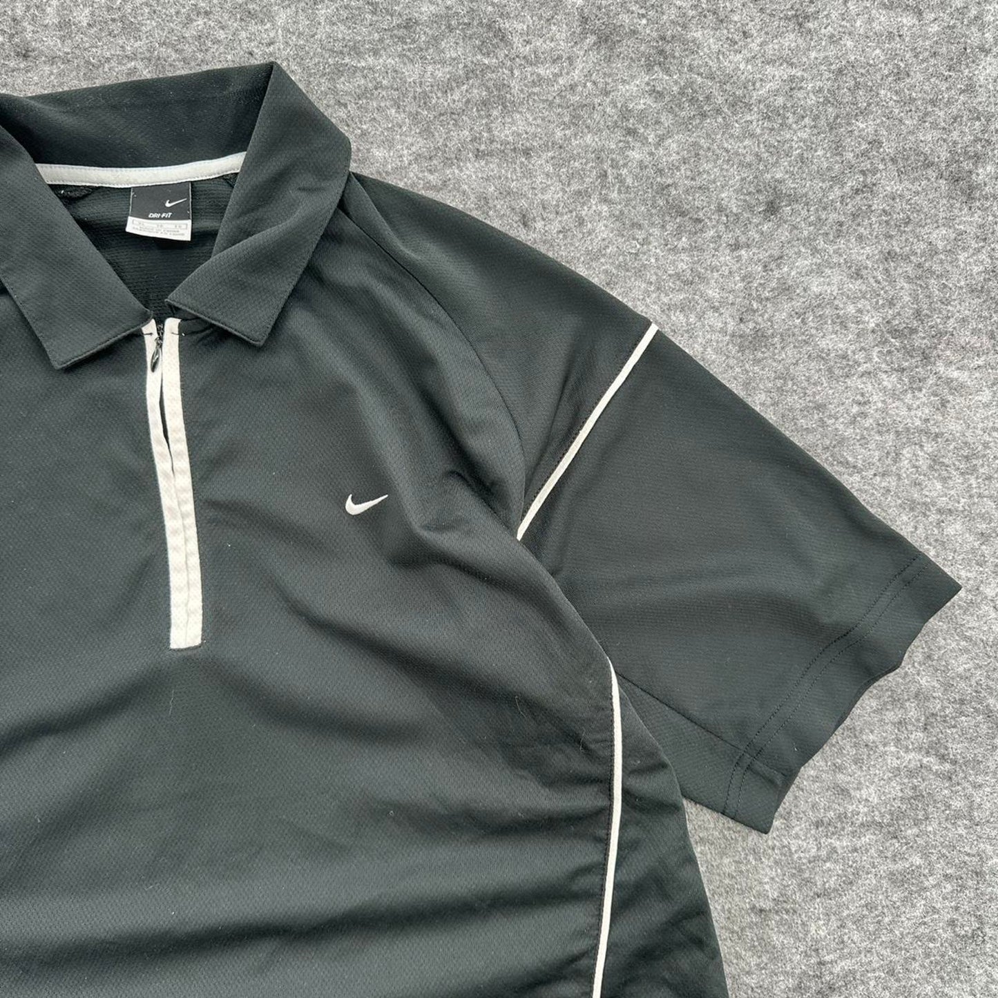 Nike black quarter zip polo