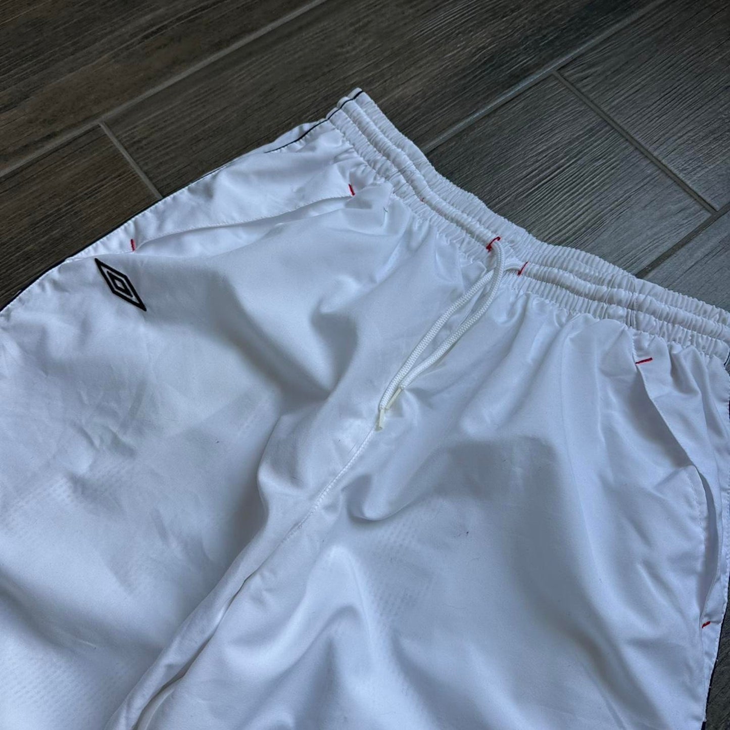 Umbro white parachute shorts