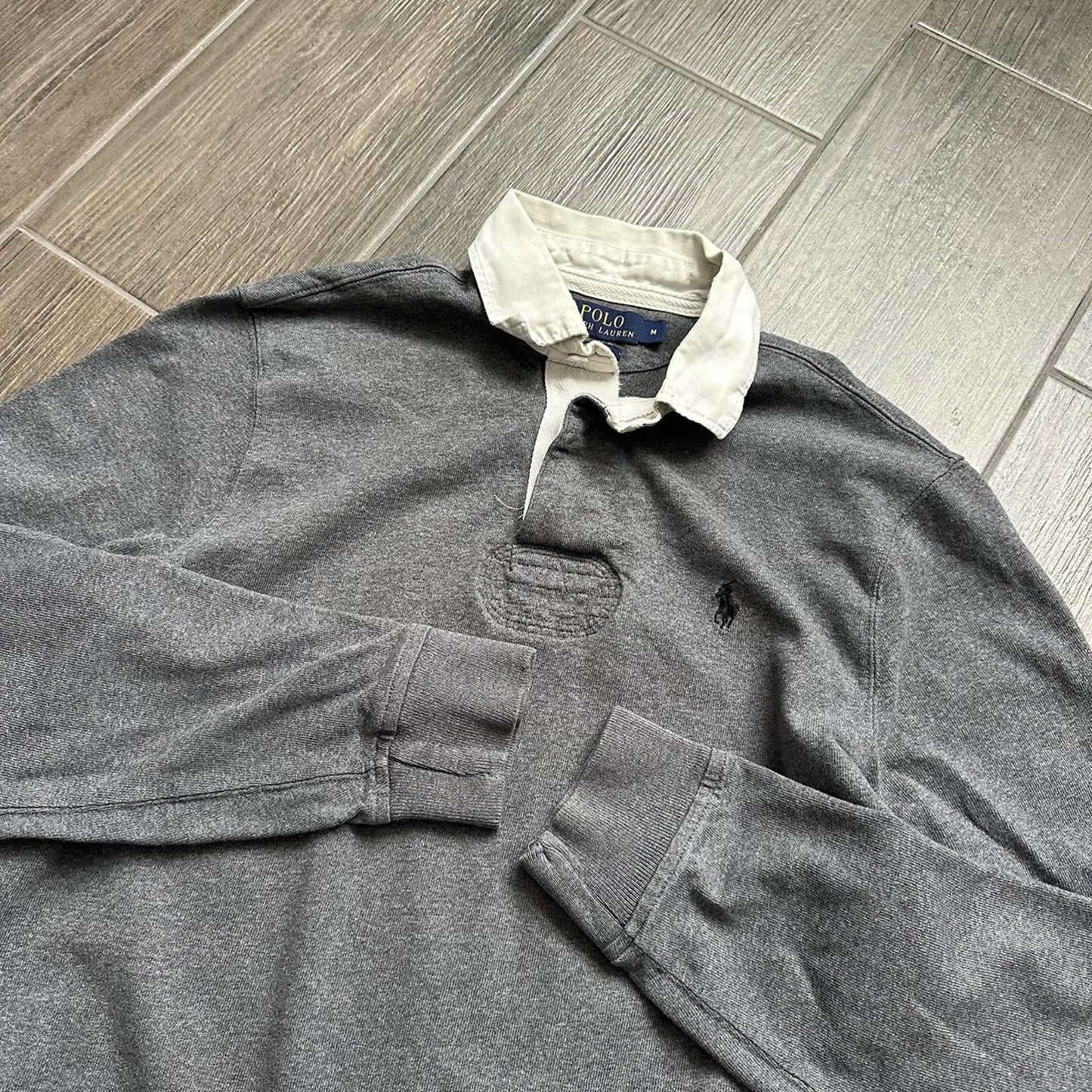 Polo Ralph Lauren y2k grey rugby jumper